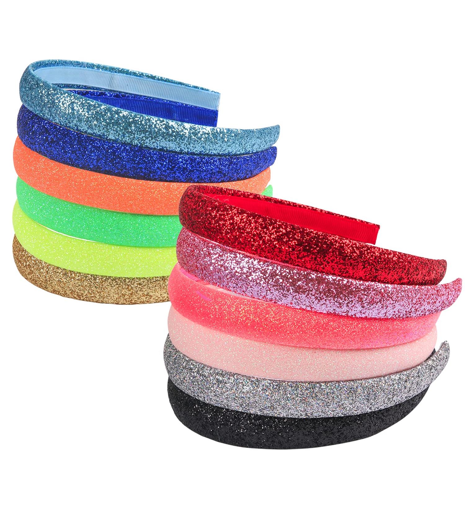 12 Colors Sparkle Headbands for Girls - WANYU LIFE Glitter No-Slip Hairbands - Buy Online on GoSupps.com