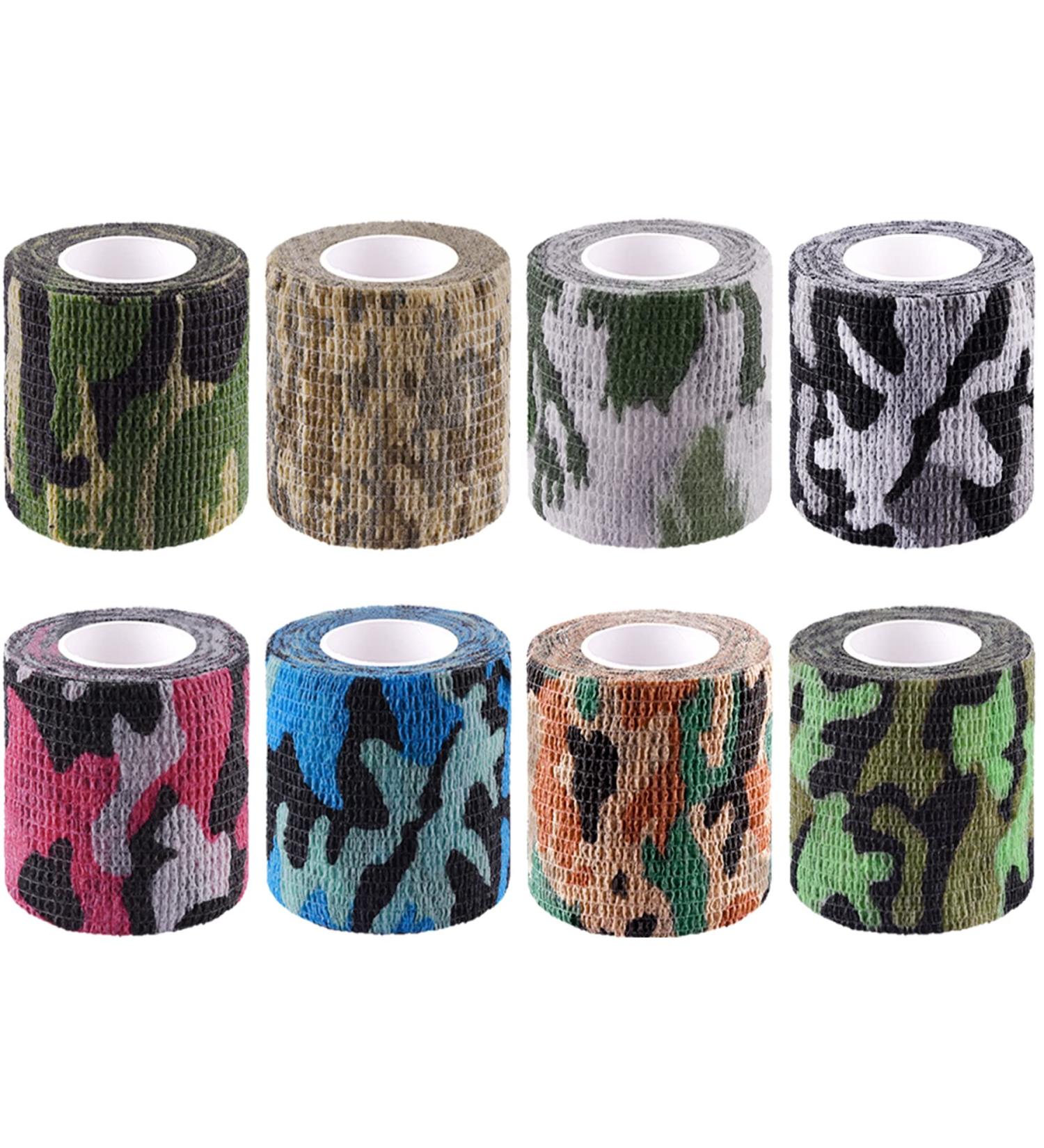 BQTQ 2 Inch Camouflage Cohesive Bandage Tape - 8 Rolls, Self Adherent Stretch Bandage for Ankle Sprains, Swelling in 8 Camo Colors - Ideal for Humans and Animals - Buy Online on GoSupps.com