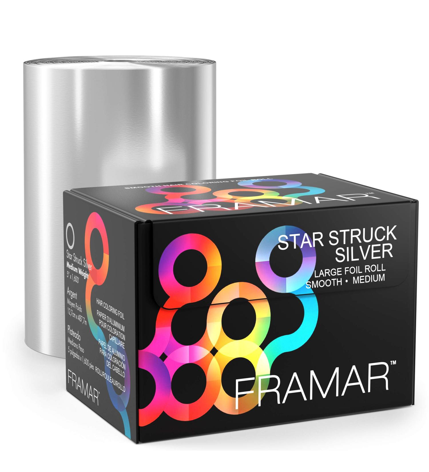 Framar Star Struck Silver Foil Roll - Medium 1600 ft | Hair Foils for Highlighting and Coloring - Buy Online on GoSupps.com