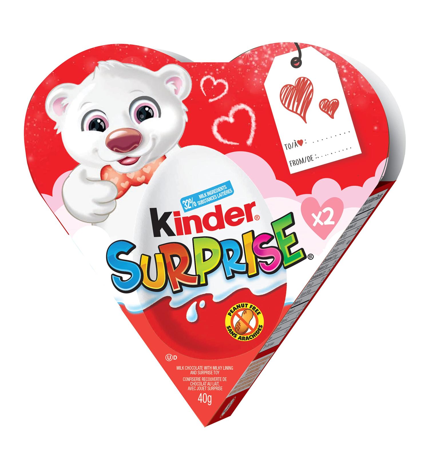 KINDER SURPRISE Milk Chocolate Eggs with Surprise Toys Valentine's Day Gift 2 pack Classic 40 Grams (20gx2) 2 Eggs Valentine's - Buy Online on GoSupps.com