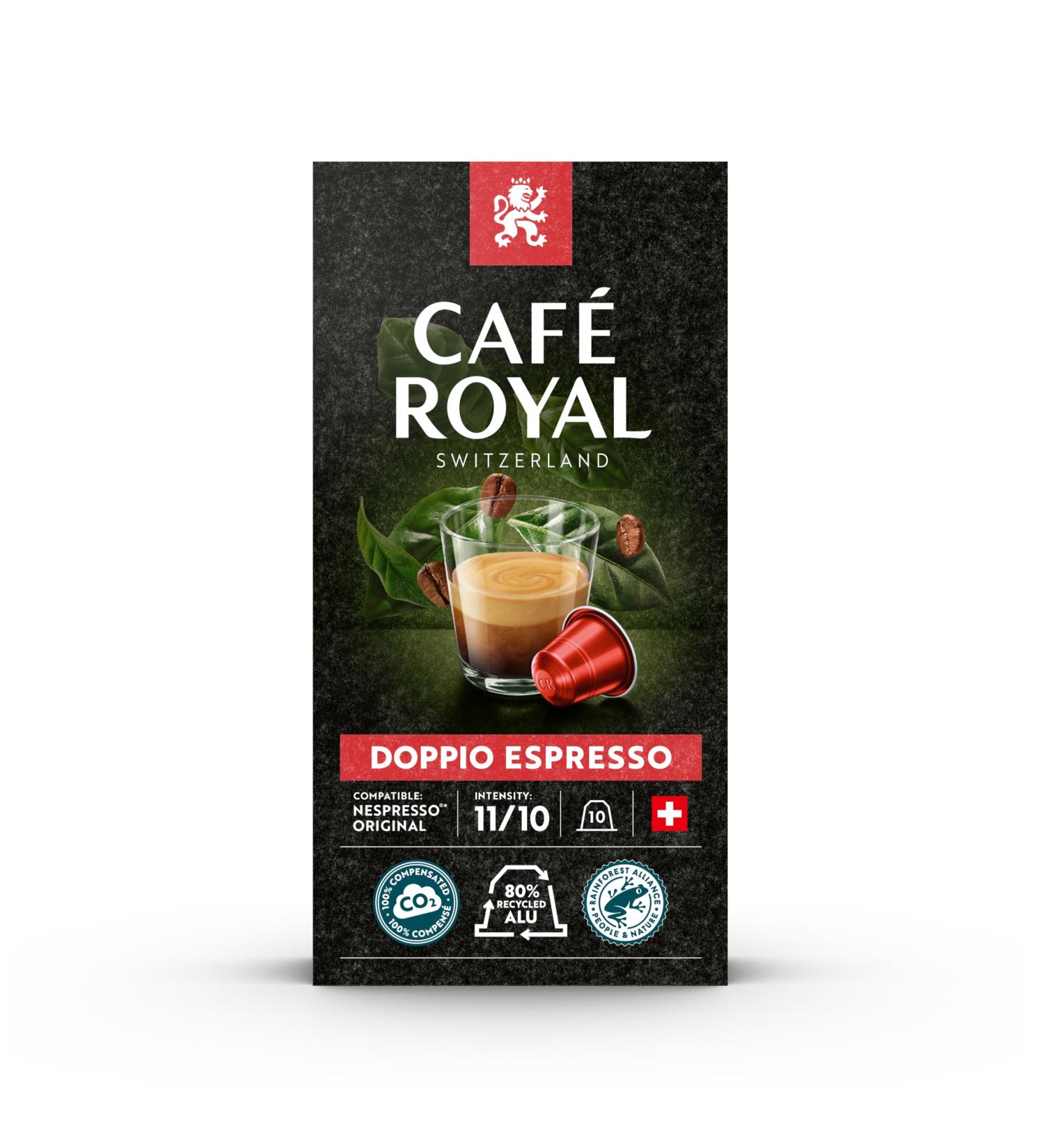  Caf Royal Caf Royal Doppio Espresso Strong Edition 10 Nespresso compatible capsules with 1 x 10 aluminum coffee capsules Intensity 11/10 - Buy Online on GoSupps.com