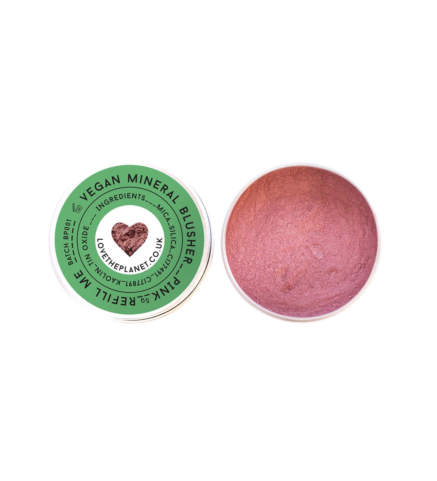 Buy Love the Planet Vegan Mineral Blusher Shade Pink - Eco-Friendly Refillable Tin | International Shipping Available - Buy Online on GoSupps.com
