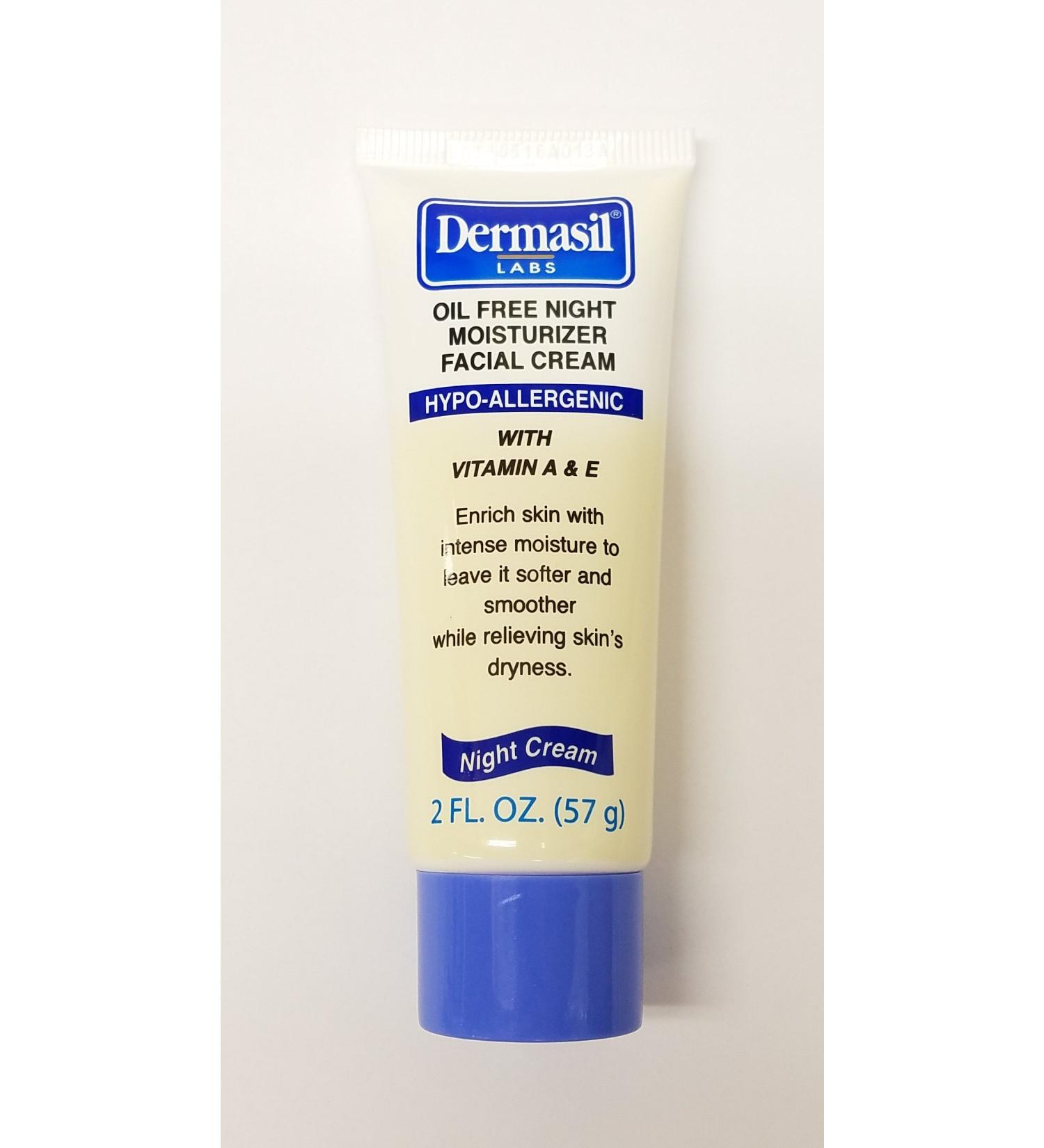 Dermasil Labs Oil Free Night Moisturizer Facial Cream 2 Fl Oz.
