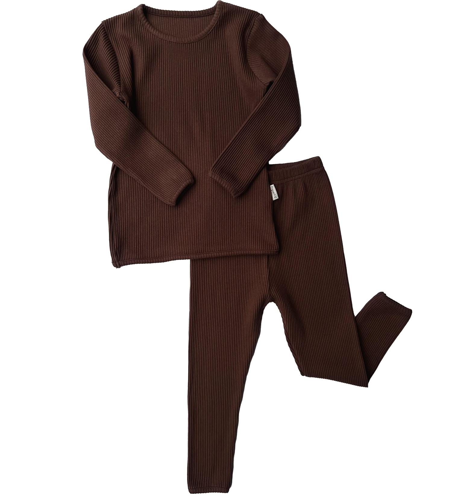 DreamBuy Unisex Ribbed Pyjama 6-12 Months in Chocolate | 20 Colors Tracksuit/Loungewear for Boys, Girls, Women & Men - Buy Online on GoSupps.com