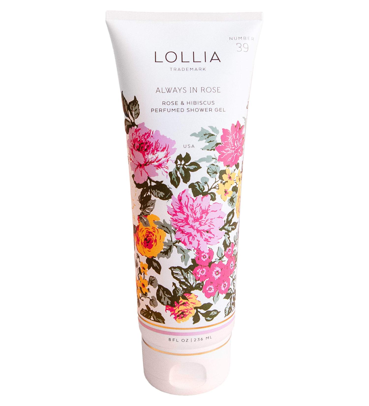 LOLLIA Always in Rose Shower Gel - Nourishing Body Wash with Shea Butter & Aloe - 8 fl oz - Buy Online on GoSupps.com