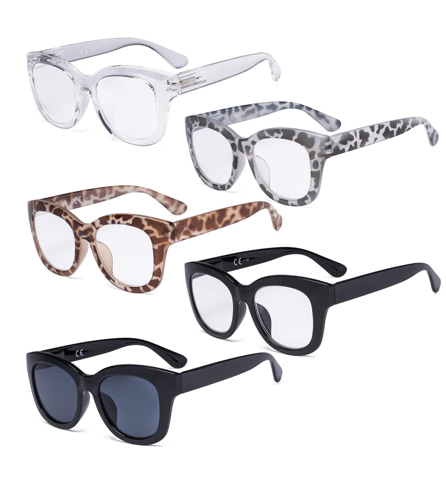 Eyekepper Oversized Women's Reading Glasses - Retro 5 Pairs Mix 2.75x Reading Aid for Stylish Eyes - Buy Online on GoSupps.com