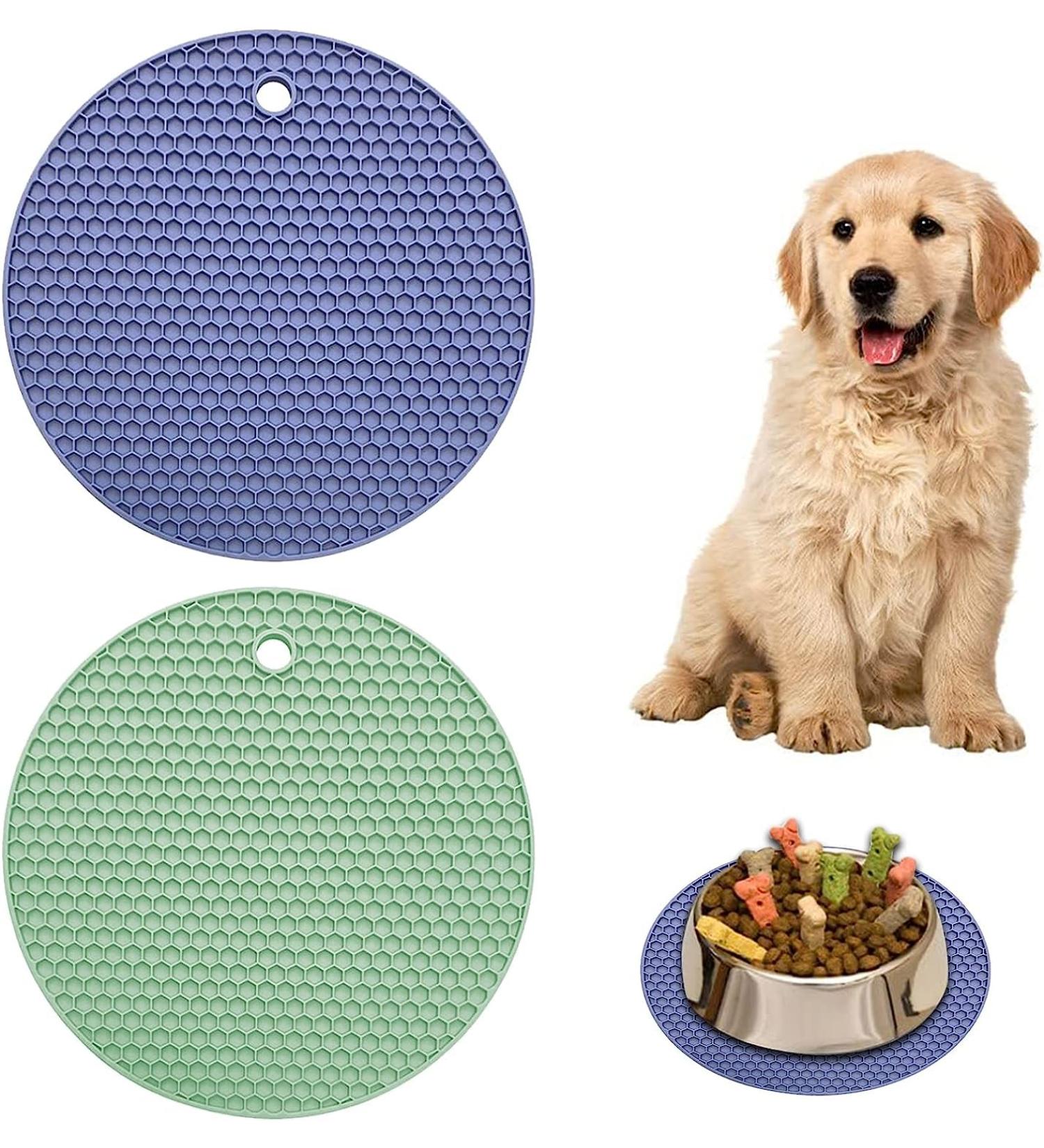 Lick Mat Dog - Silicone Round Bowl Pad for Medium & Small Pets | 2-Piece Cat & Dog Leak Mat Underlay - Buy Online on GoSupps.com