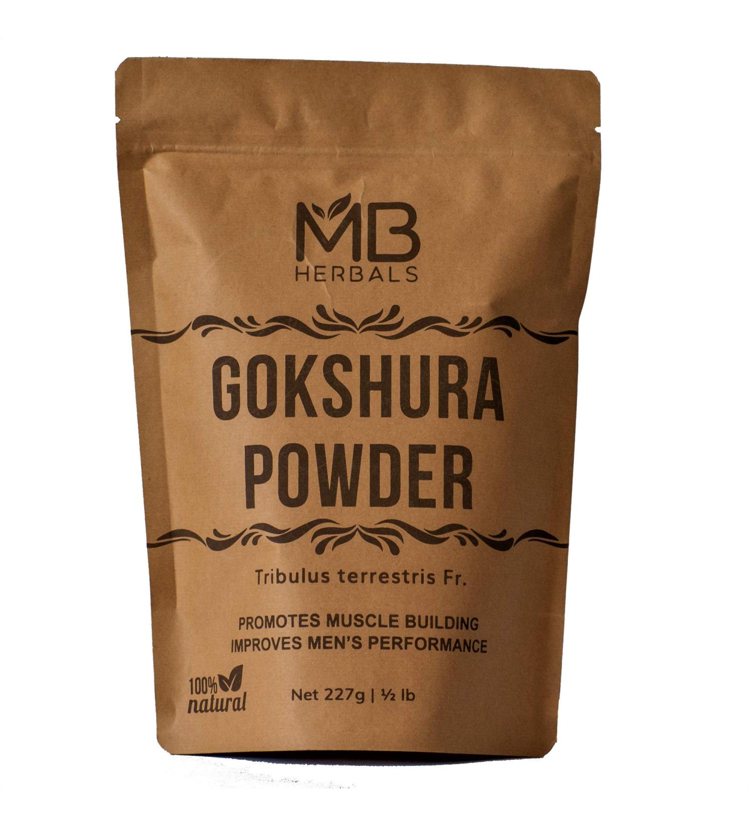 MB Herbals Gokshura Powder 227 Gram | 0.5 LB | Full Spectrum Tribulus Powder | Tribulus terrestris Fruit Powder