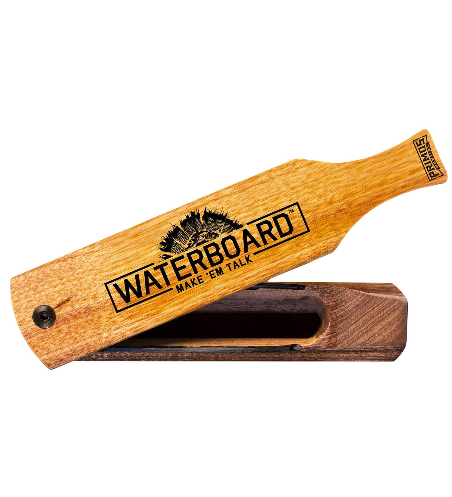 Primos Hunting Waterboard Wood Grain Turkey Box Call, Waterproof Turkey Call with Multiple Sounds PS257