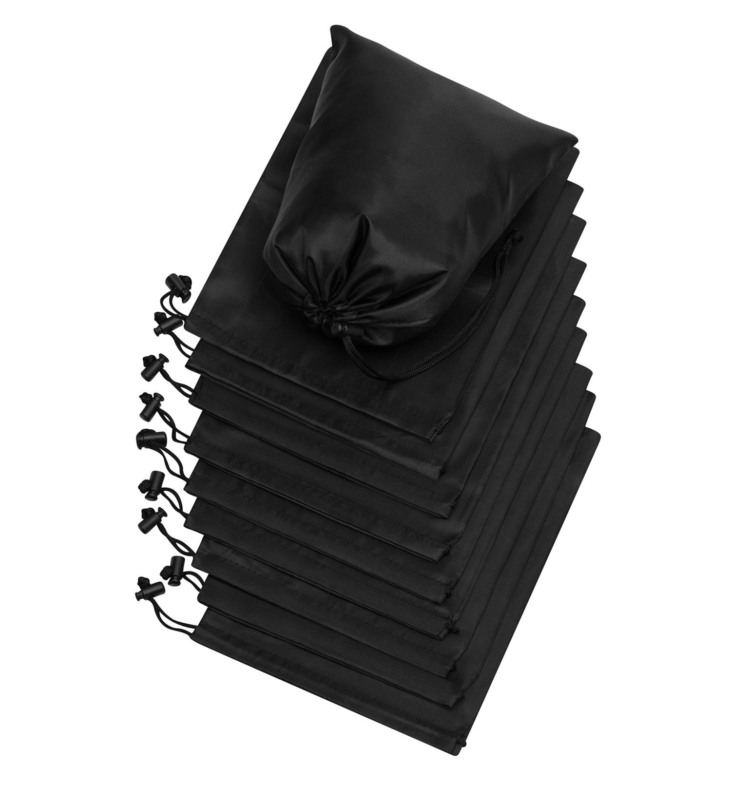 PALTERWEAR Nylon Drawstring Bag - 7x9 Black - Lightweight and Compact Ditty Pouch for Gym, Sports, Travel - 12 Pack - Buy Online on GoSupps.com
