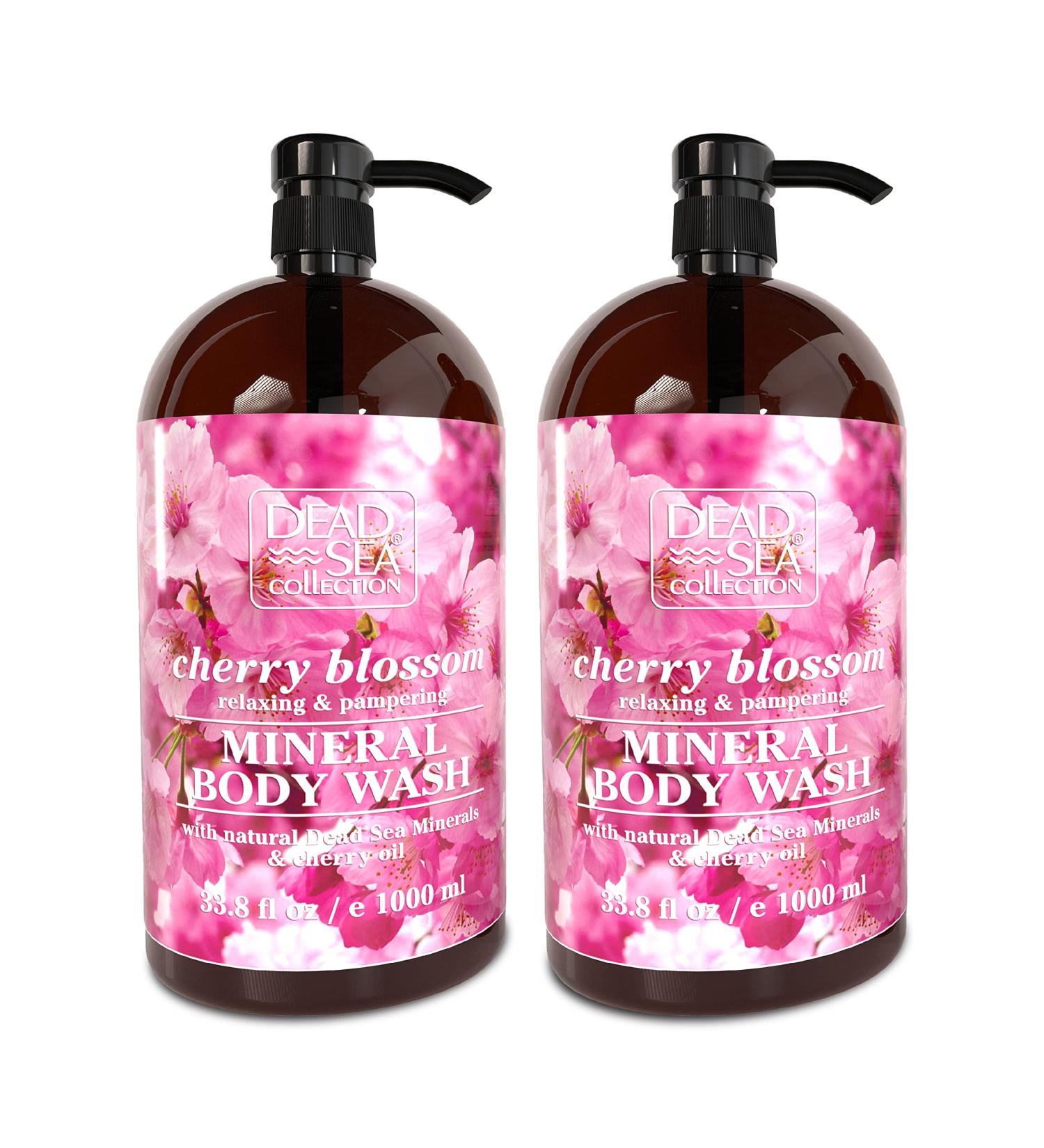 Dead Sea Collection Cherry Blossom Body Wash - Pack of 2 (67.6 fl. oz) | Cleanses and Moisturizes Skin with Natural Minerals and Vitamins | for Women and Men - Buy Online on GoSupps.com