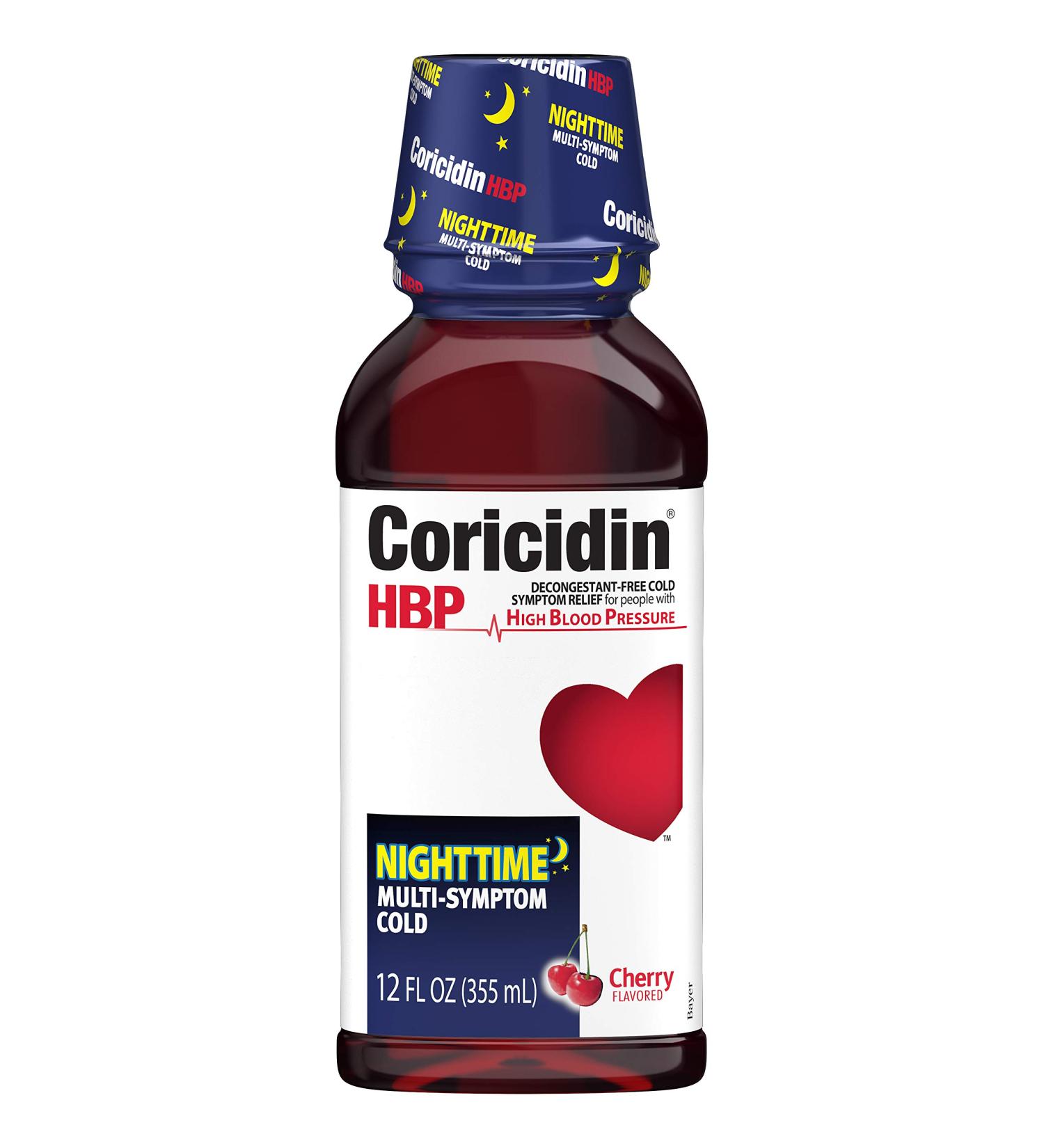 Coricidin HBP Nighttime Multi-Symptom Cold Cherry - 12 fl oz (By Coricidin) - Buy Online on GoSupps.com
