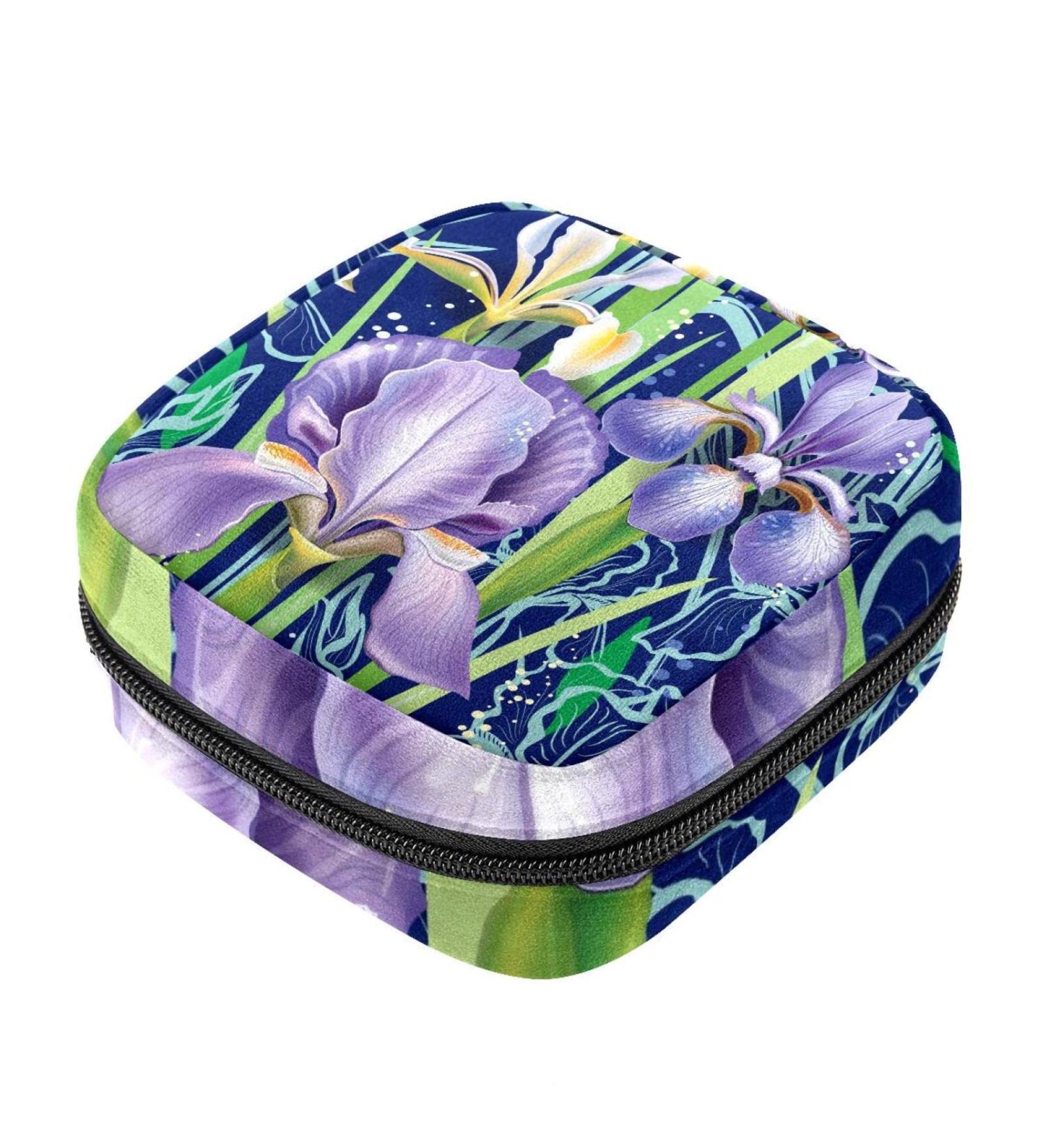 Orchid Ladies Napkin Storage Bag - Portable Zippered Case for Teen Girls & Women - Stylish Purple Design - Buy Online on GoSupps.com