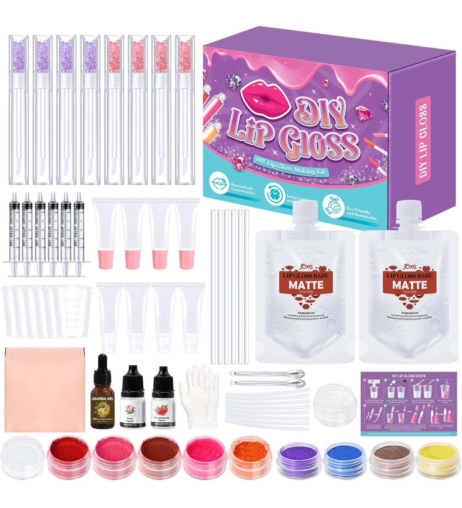 JCOOS Kit de 63 brillants l vres DIY avec brillants l vres diamant mat tubes et pigments cadeaux pour adolescentes - Buy Online on GoSupps.com