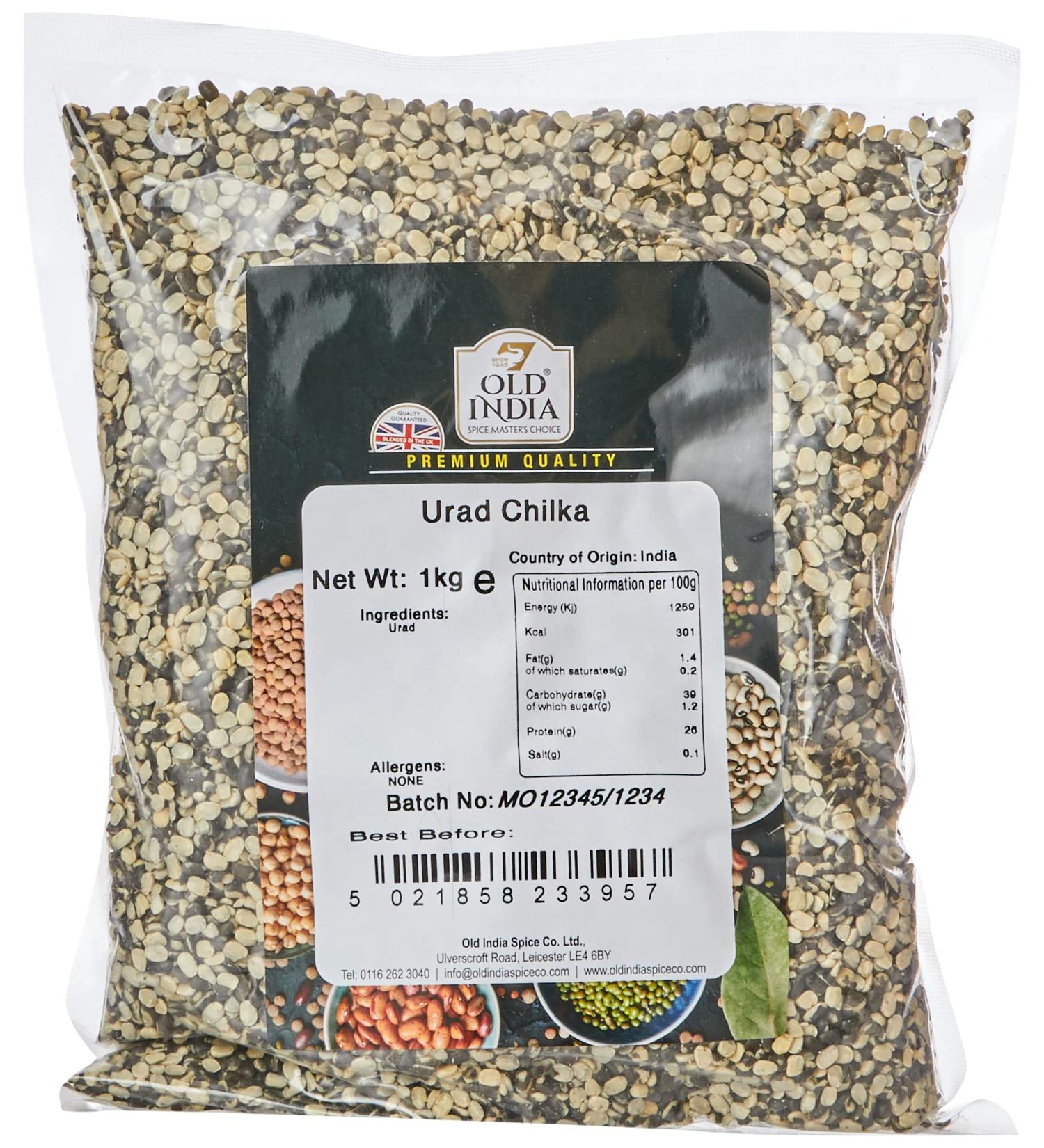 Old India Urad Chilka 1kg - Premium Quality Black Lentils for Authentic Indian Cooking - Buy Online on GoSupps.com