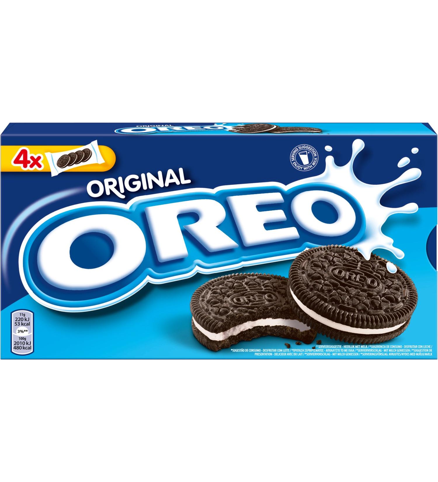 OREO Original 6 x 176g Crispy cocoa double biscuit filled with vegan cream filling with vanilla flavour