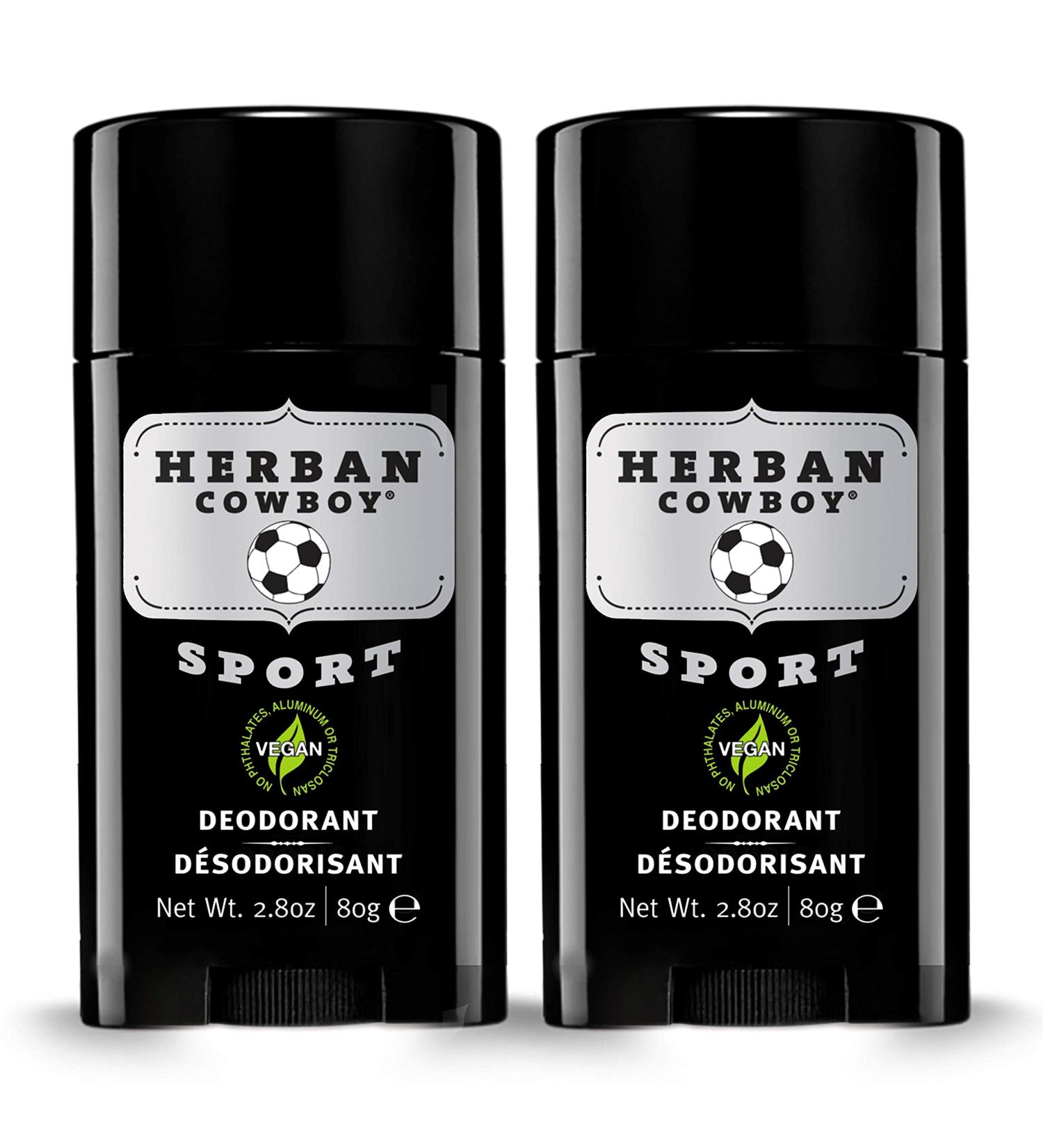 Herban Cowboy Deodorant 2.8 oz Men s Deodorant Certified Vegan (Sport - 2 Pack)