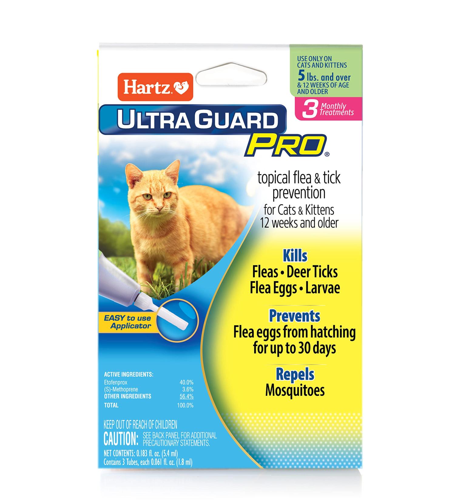Hartz UltraGuard Pro Topical Flea & Tick Prevention for Cats - 3 Monthly Treatments - Buy Online on GoSupps.com