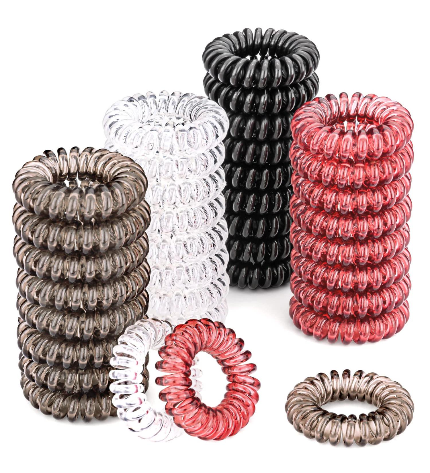 JIRIS Spiral Hair Ties for Women and Girls - No Crease, Waterproof, Elastic Coil Hair Ties - Colorful Ponytail Holder - Buy Online on GoSupps.com