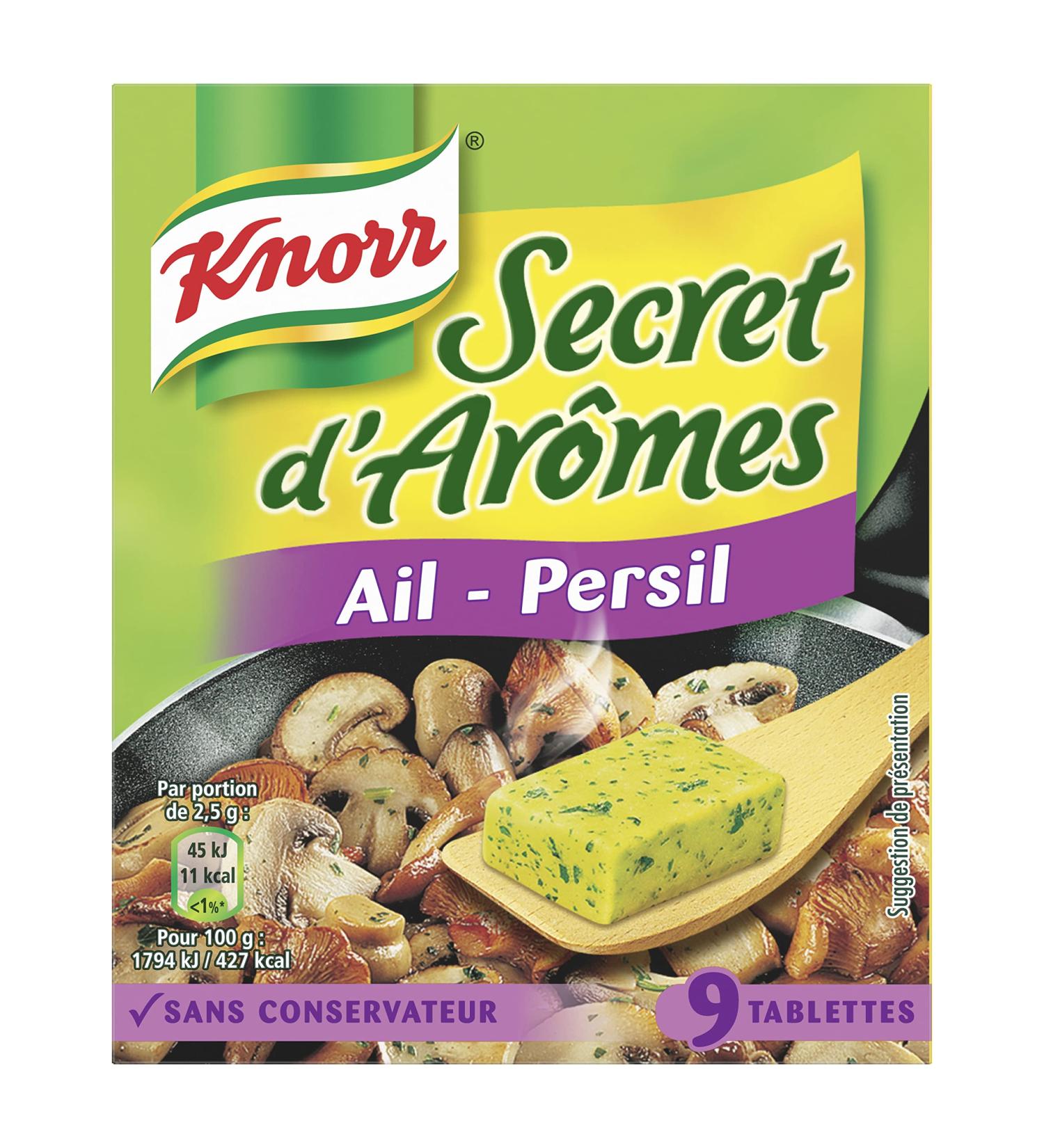 Knorr Assaisonnement Secret d'Ar mes Ail Persil 9 Cubes 90 g - lot de 6 vari t 90 g (Lot de 6) - Buy Online on GoSupps.com