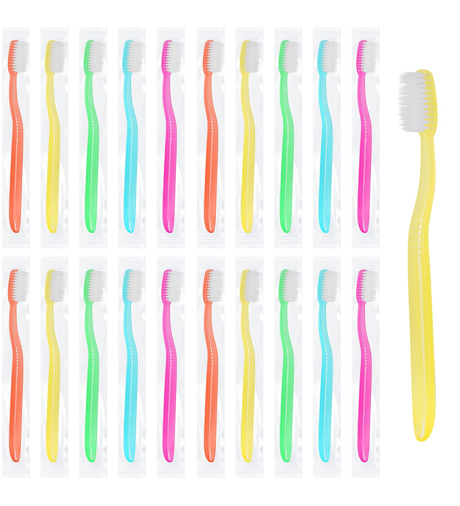Bulk Individually Wrapped Prepasted Disposable Toothbrushes - Travel Set for Adults (25 Pack - Medium Bristles) - Buy Online on GoSupps.com