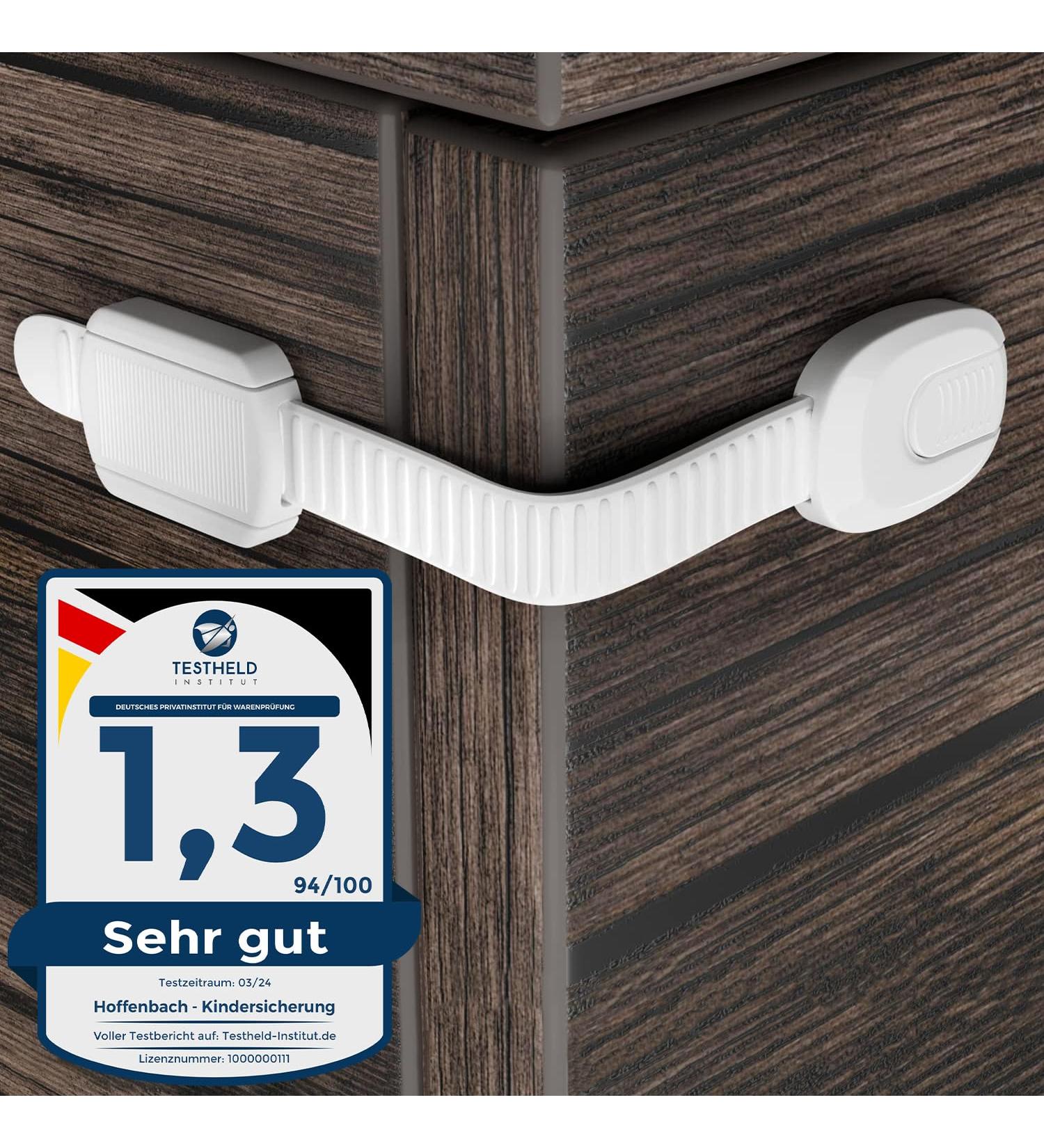 Hoffenbach Child Locking for Closets & Drawers - 8 Pack No-Drill Baby Safety Lock for Cabinets & Drawers - Secure Your Home Today! - Buy Online on GoSupps.com