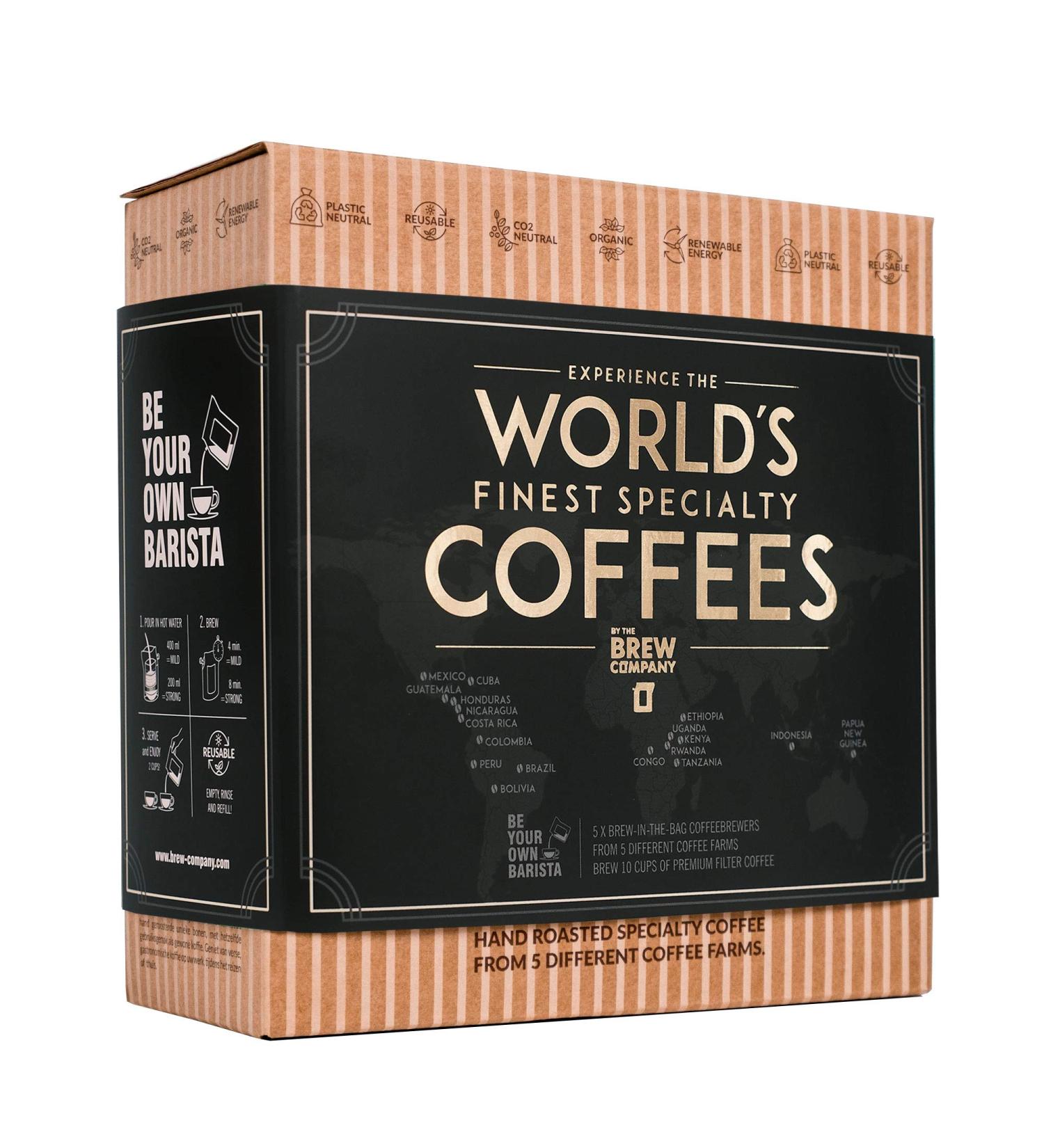 Premium Coffee Gift Set for Men & Women - 5 Single Estate & Organic Coffees | Perfect Coffee Tasting Gift for Enthusiasts | Brew & Enjoy Anywhere - Buy Online on GoSupps.com