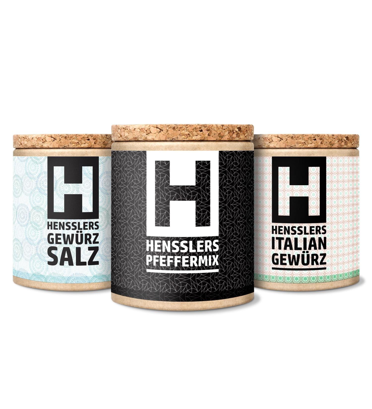Premium HENSSLERS 3-Piece Starter Set: Salt Pepper & Italian Spice for Gourmet Cooking International Shipping Available - Buy Online on GoSupps.com