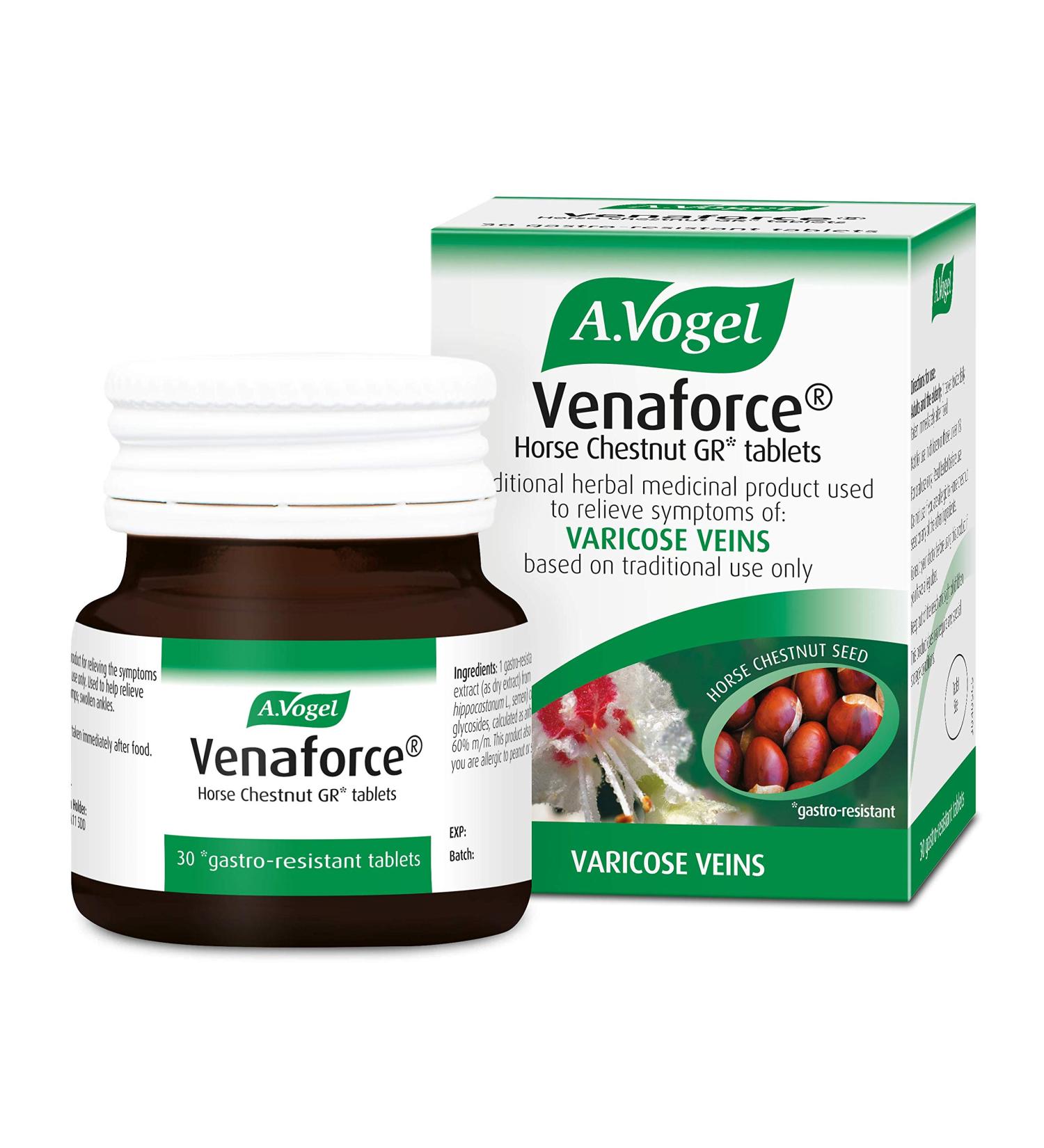 A.Vogel Venaforce Horse Chestnut Tablets | Relieve Symptoms of Varicose Veins Tired Aching Legs Leg Cramps & Swollen Ankles | 30 Tablets 30 Count (Pack of 30) - Buy Online on GoSupps.com