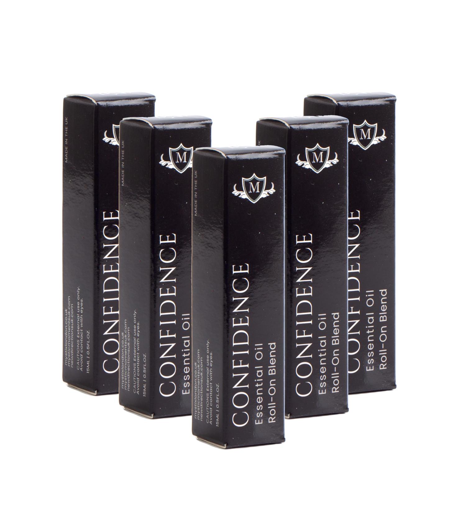 Mystix London | Confidence Essential Oil Roll-On Blend 5 Pack - 5 x 15ml | Perfect as a Gift | Handmade in UK - Buy Online on GoSupps.com