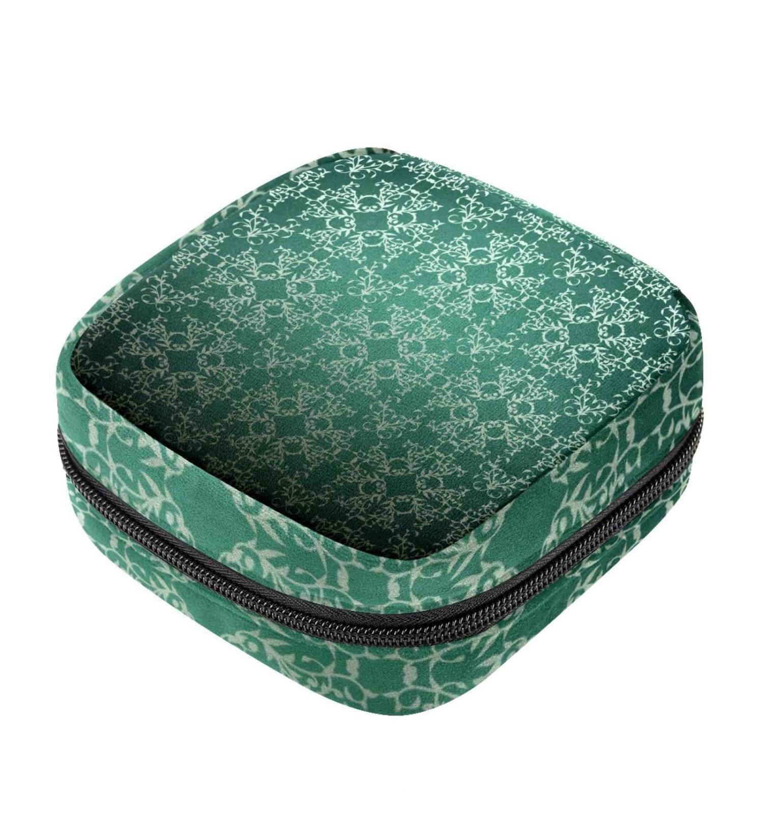 Vintage Floral Menstrual Bag with Zipper | Ladies Napkin & Tampons Pouch | Stylish & Functional for Women & Girls - Buy Online on GoSupps.com