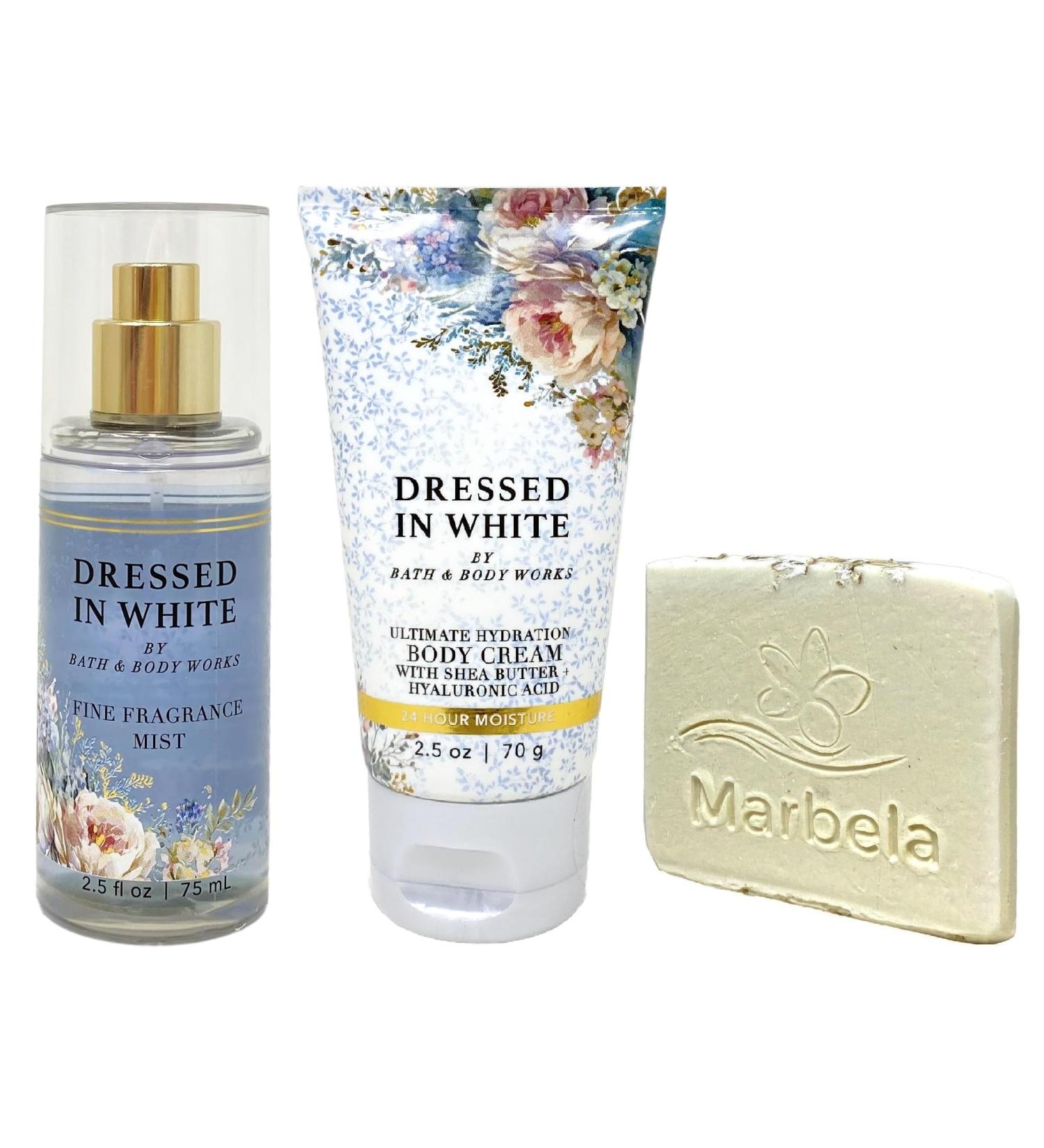 Bath & Body Works Dressed In White - Fine Fragrance Mist And Ultimate Hydration Body Cream with Natural Oats Soap Sample - Travel size - Buy Online on GoSupps.com