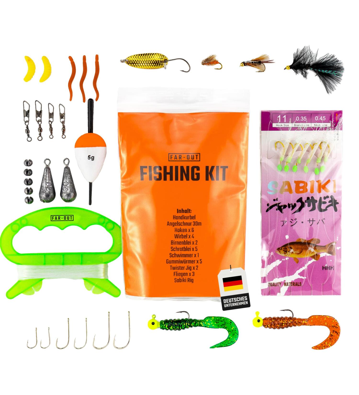 FAR-OUT Survival Fishing Set | Compact Outdoor Bushcraft Mini Fishing Kit | Best International Shipping - Buy Online on GoSupps.com