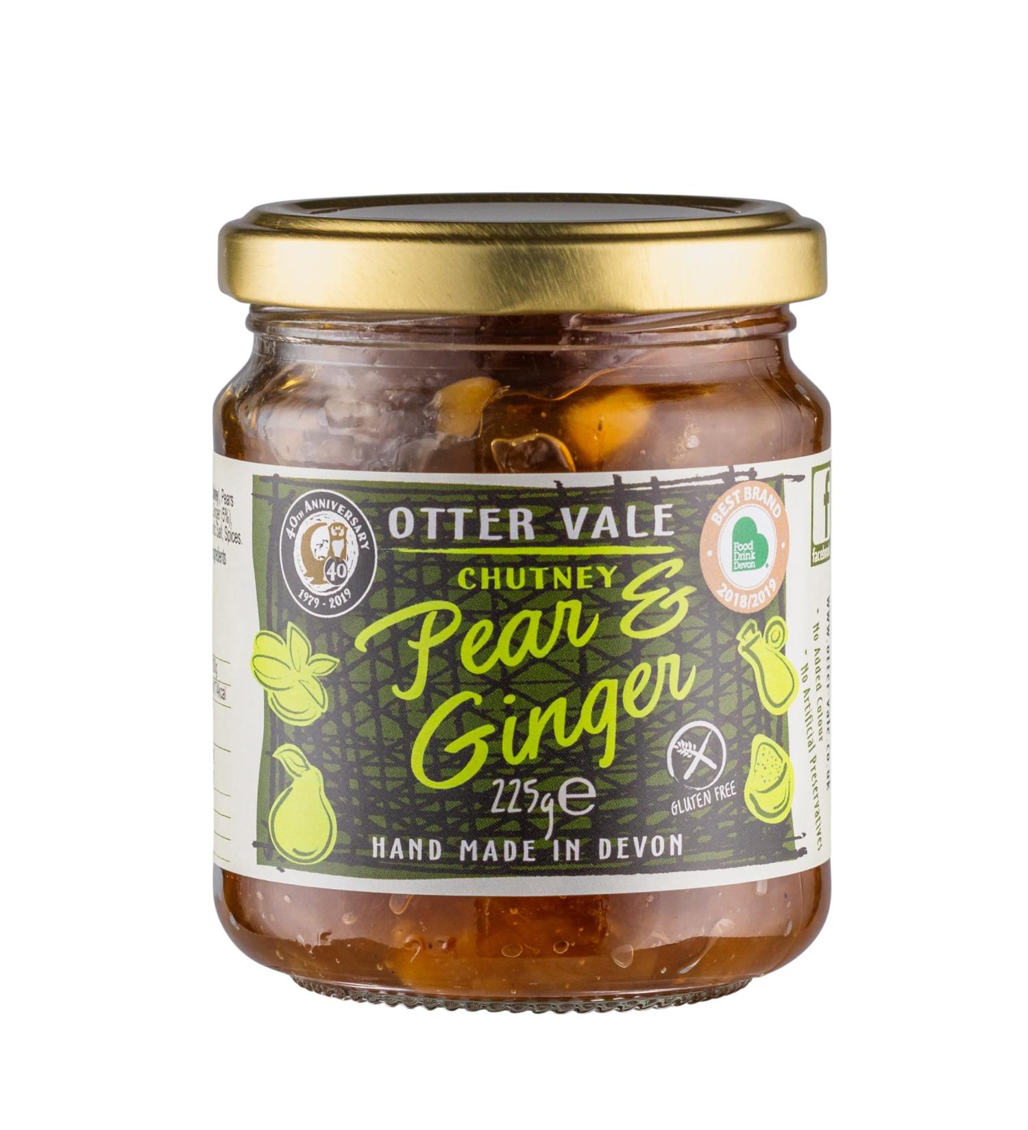 Otter Vale Pear and Ginger Chutney - Handmade in Devon, Gluten-Free 225g Glass Jar - Buy Online on GoSupps.com