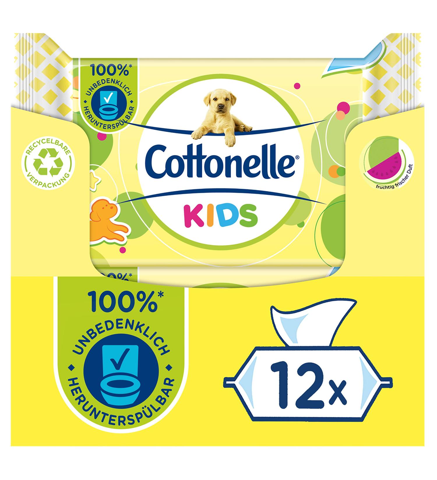 Cottonelle Kids Moist Toilet Paper - Fruity Fresh Biodegradable & Plastic-Free Advantage Pack 12x42 Wipes | Shop Internationally - Buy Online on GoSupps.com