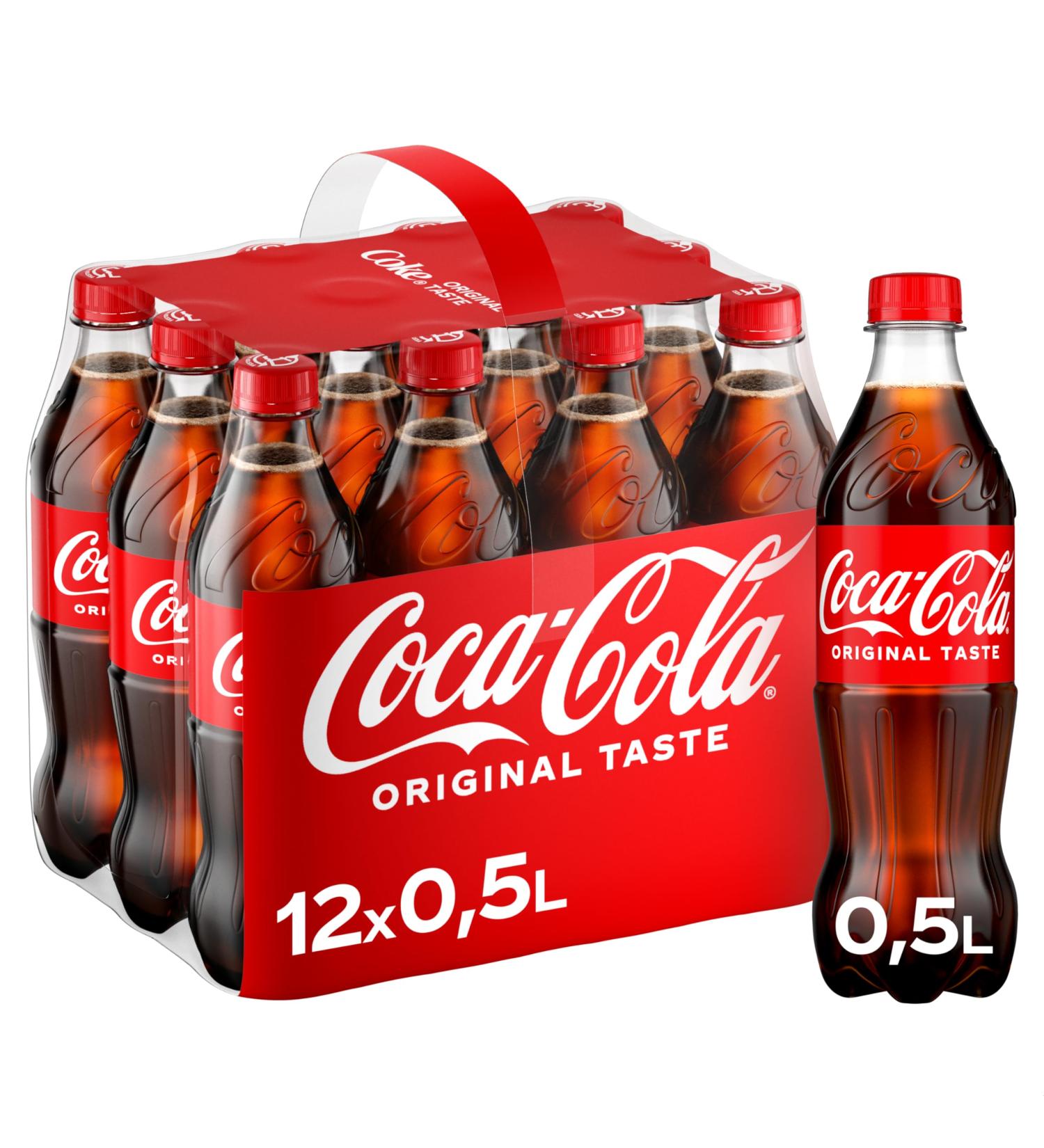 Coca-Cola Classic - pure refreshment with unmistakable Coke taste in a stylish cult design - disposable bottle (12 x 500 ml)