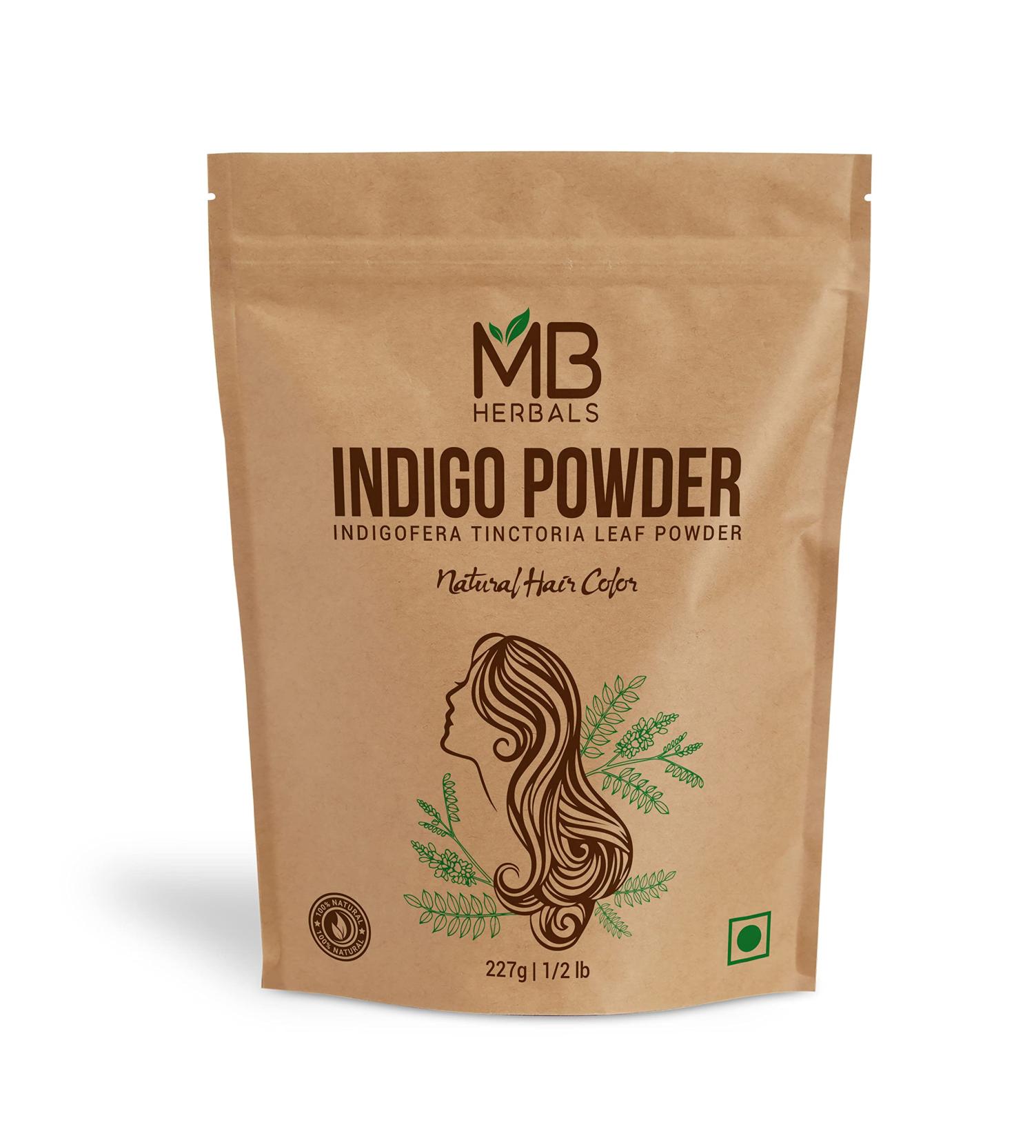 MB Herbals Indigo Powder 8 oz / 227g - 100% Pure, No Preservatives, Natural Green Powder - Buy Online on GoSupps.com