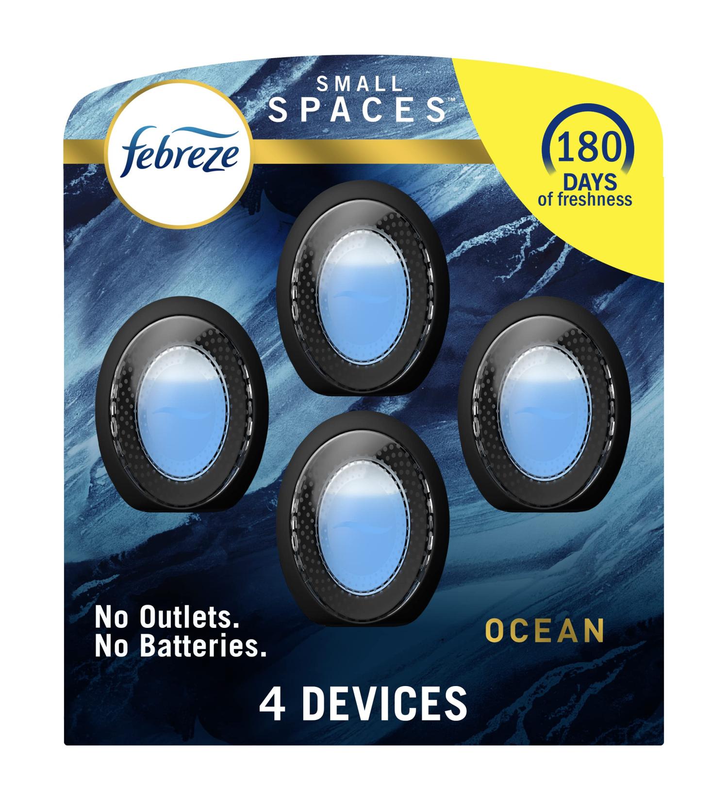 Febreze Ocean Small Spaces 4 Pack Air Freshener - 0.25 fl oz, Odor Fighter - Best Price & Deals - Buy Online on GoSupps.com
