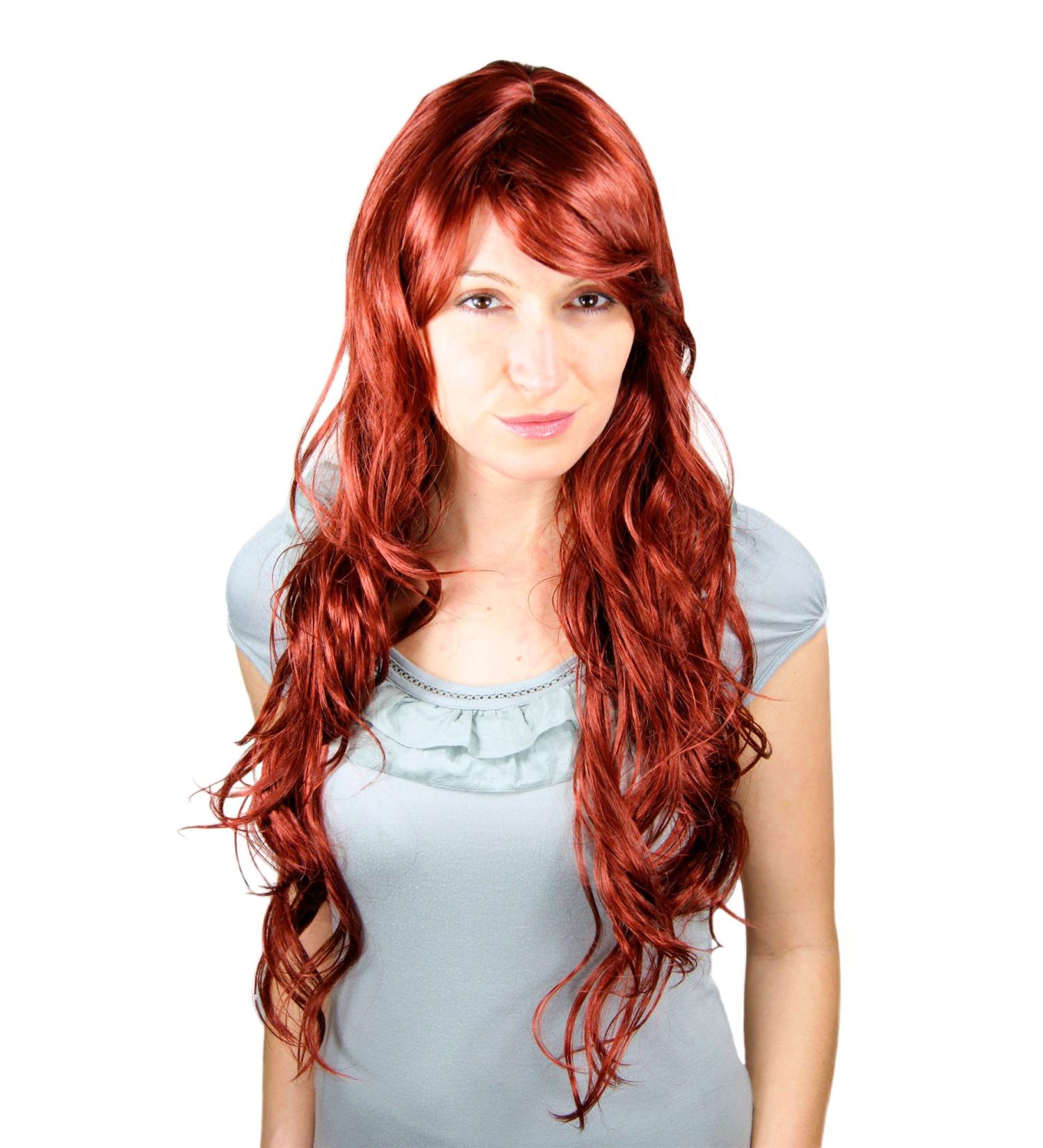 Buy Red Wavy Side Parting Wig 9331-35 | Long 70cm Wig | International Shipping Available - Buy Online on GoSupps.com