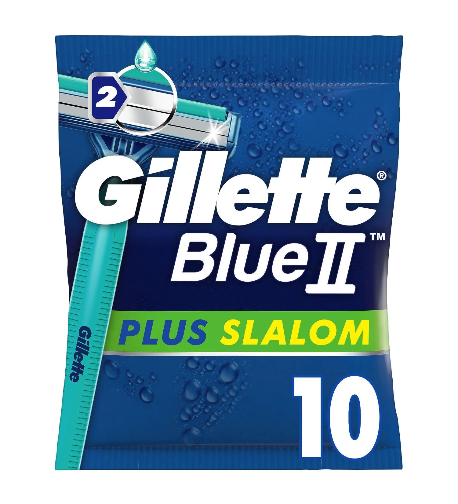 Buy Gillette BlueII Plus Slalom Disposable Razors for Men - 10 Pack | International Shipping - Buy Online on GoSupps.com