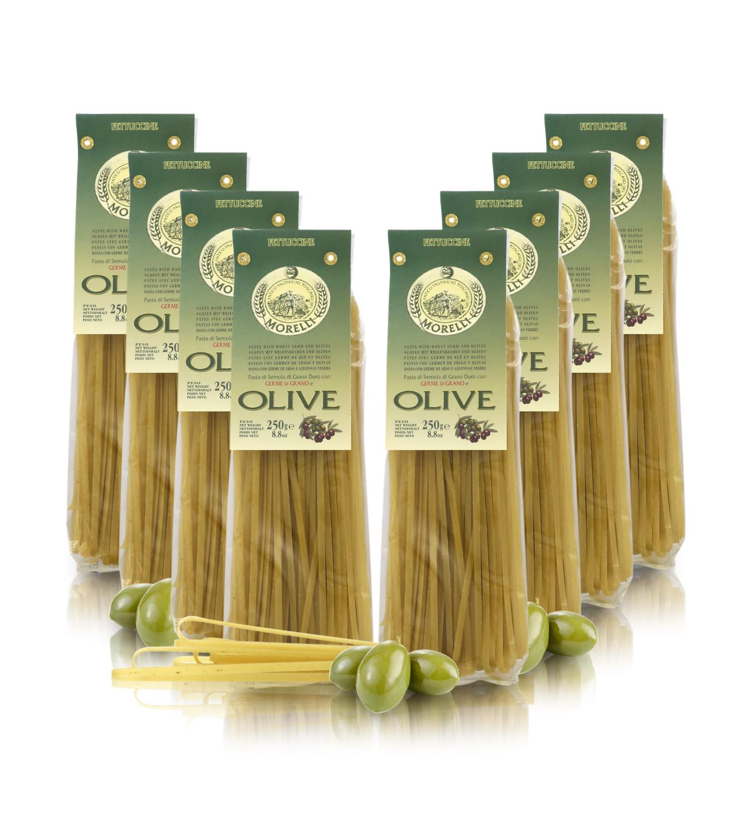  Ferrari Arrighetti Srl Fettuccine with green olives flavored 8 packages of 250 g - Buy Online on GoSupps.com