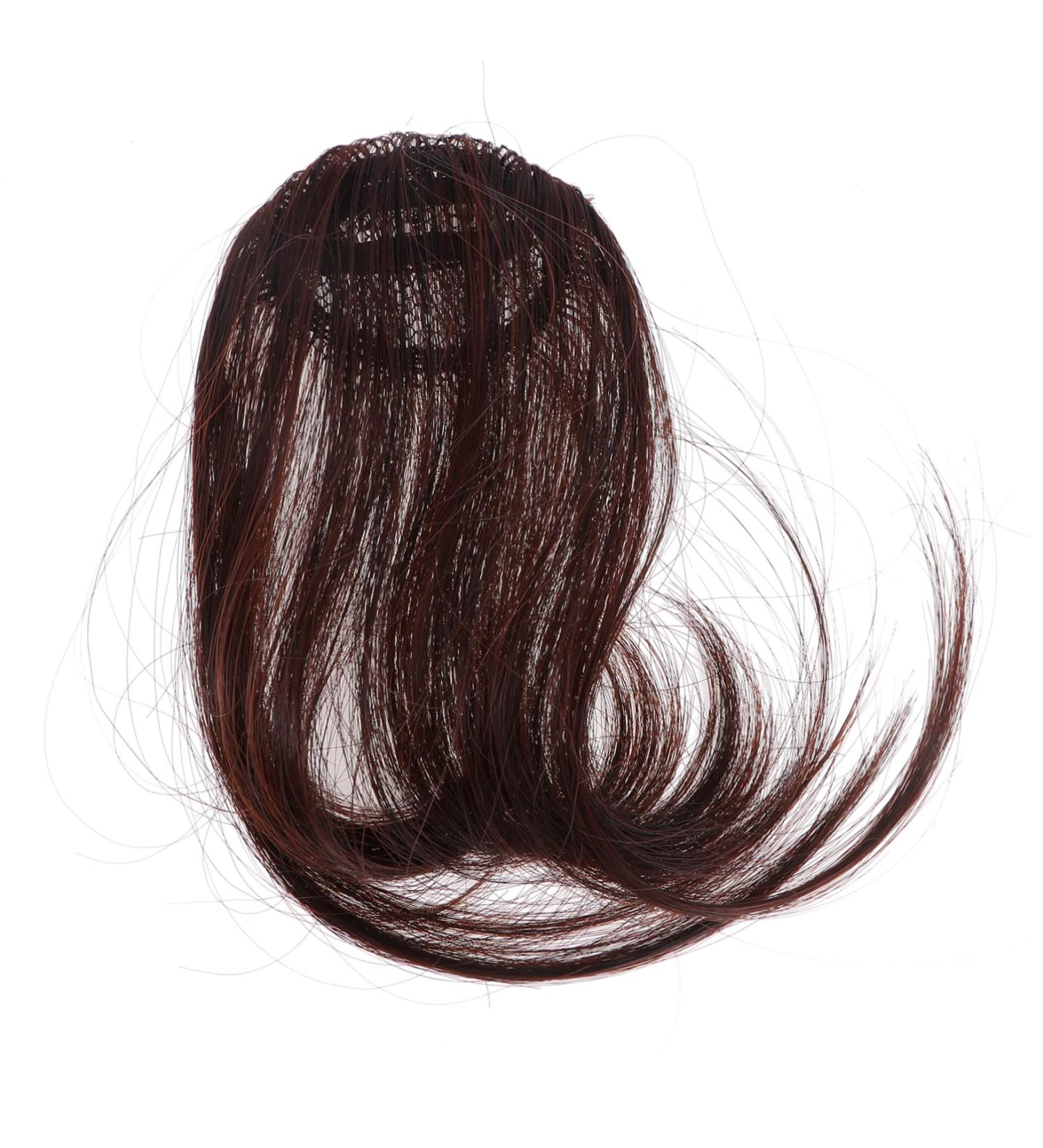 WOFASHPURET Piece Hair Toppers Extension Ponytail Wig Black Wigs Barrettes for Women Air Fringe Bangs Faux Hair Bun Wispy Bangs Wig Toupee for Women Hair Barrettes Scisors Clip Air Bangs Miss 18.00X6.50X0.50CM Brown - Buy Online on GoSupps.com