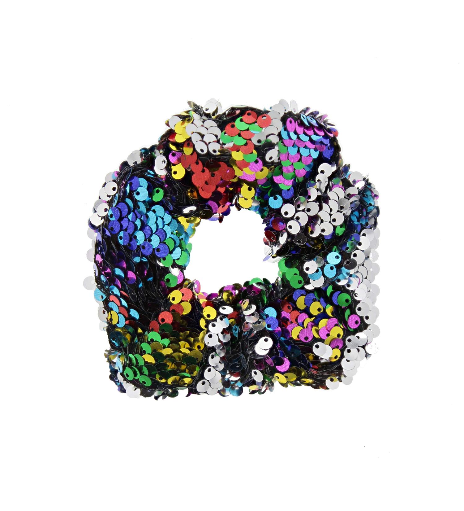 Zac's Alter Ego Rainbow Sequin Scrunchie - Elasticated & Unique