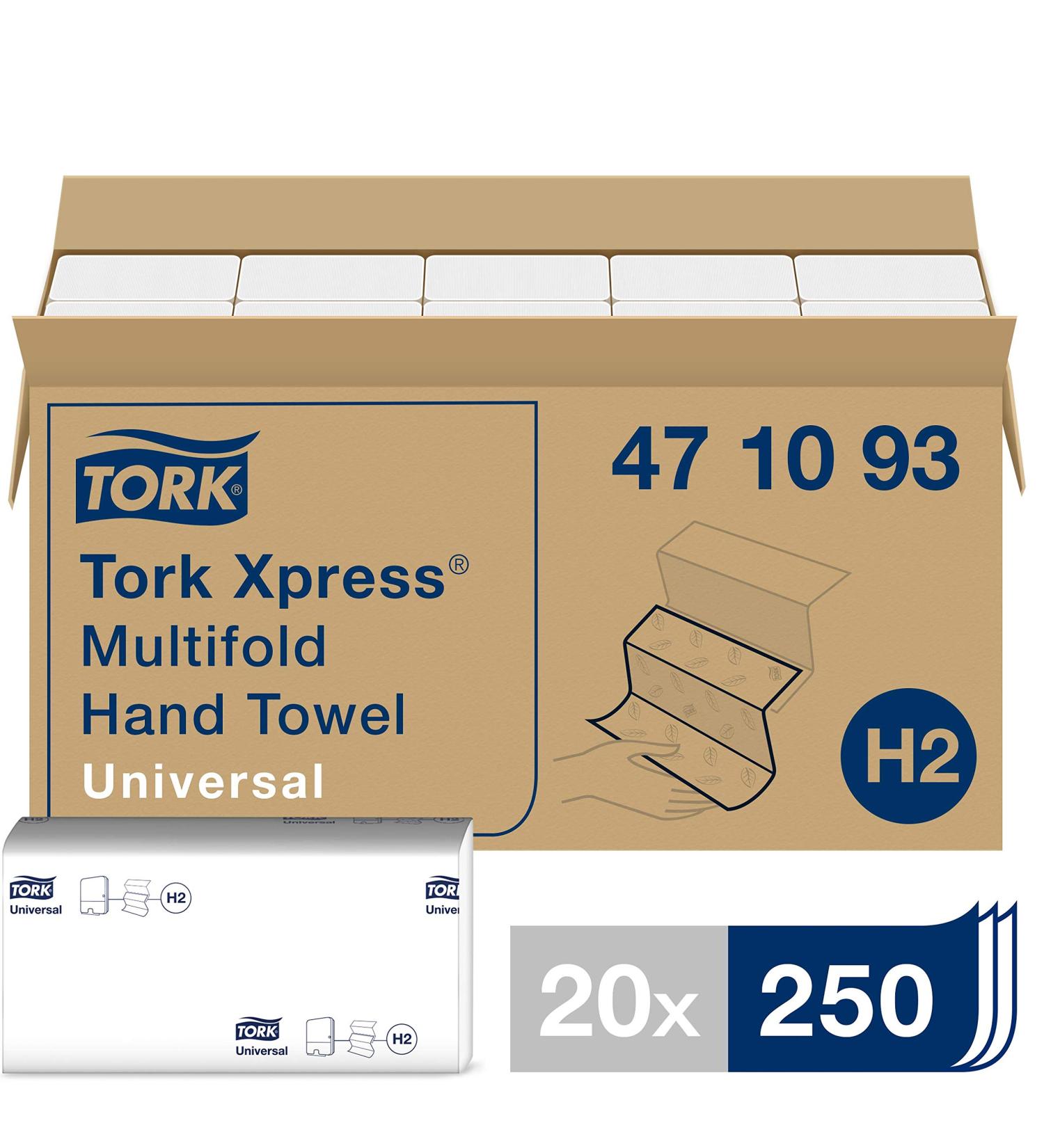Tork XPress Multifold Paper Towels 471093 - Premium 1-Layer White Towels for Dispensers | 20x250 Pack | International Shipping Available - Buy Online on GoSupps.com