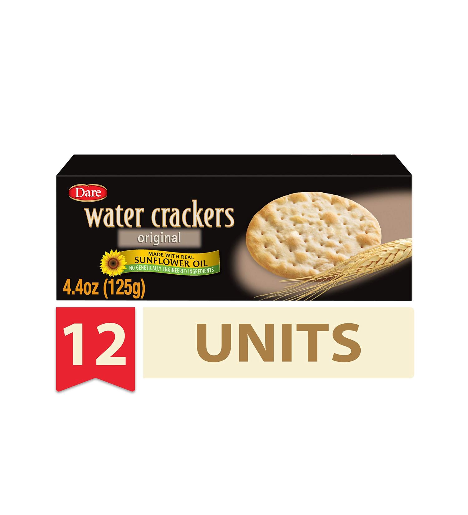 Dare Original Water Crackers - Healthy Entertaining Snacks | 0g Trans Fat, 0g Saturated Fat | 4.4oz (Pack of 12) - Buy Online on GoSupps.com