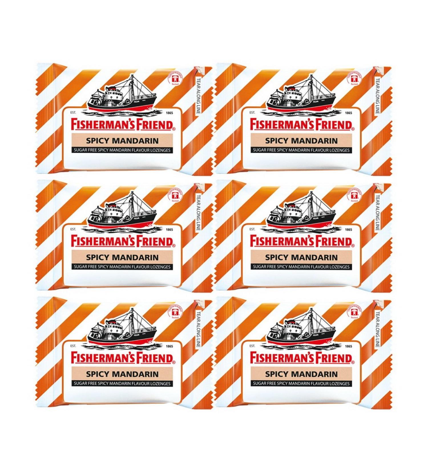 Buy Fisherman's Friend Spicy Mandarin Lozenges 25g (Pack of 6) - International Shipping Available - Buy Online on GoSupps.com