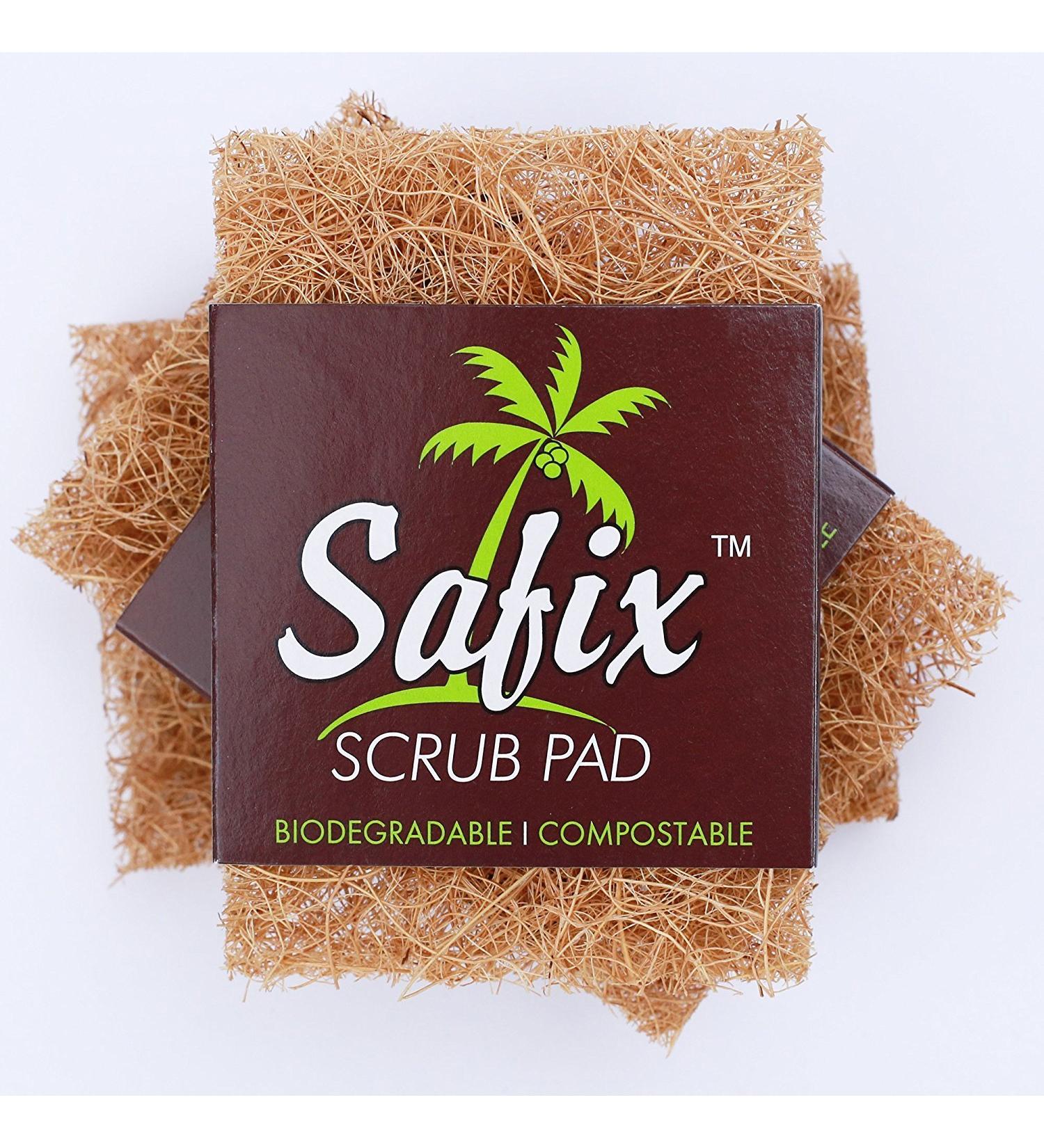 Safix 684612000315 Safix Natural Non-Scratch Multi-Purpose Coconut Scrub-Pad 6-Count Gold 6 Pack - Buy Online on GoSupps.com