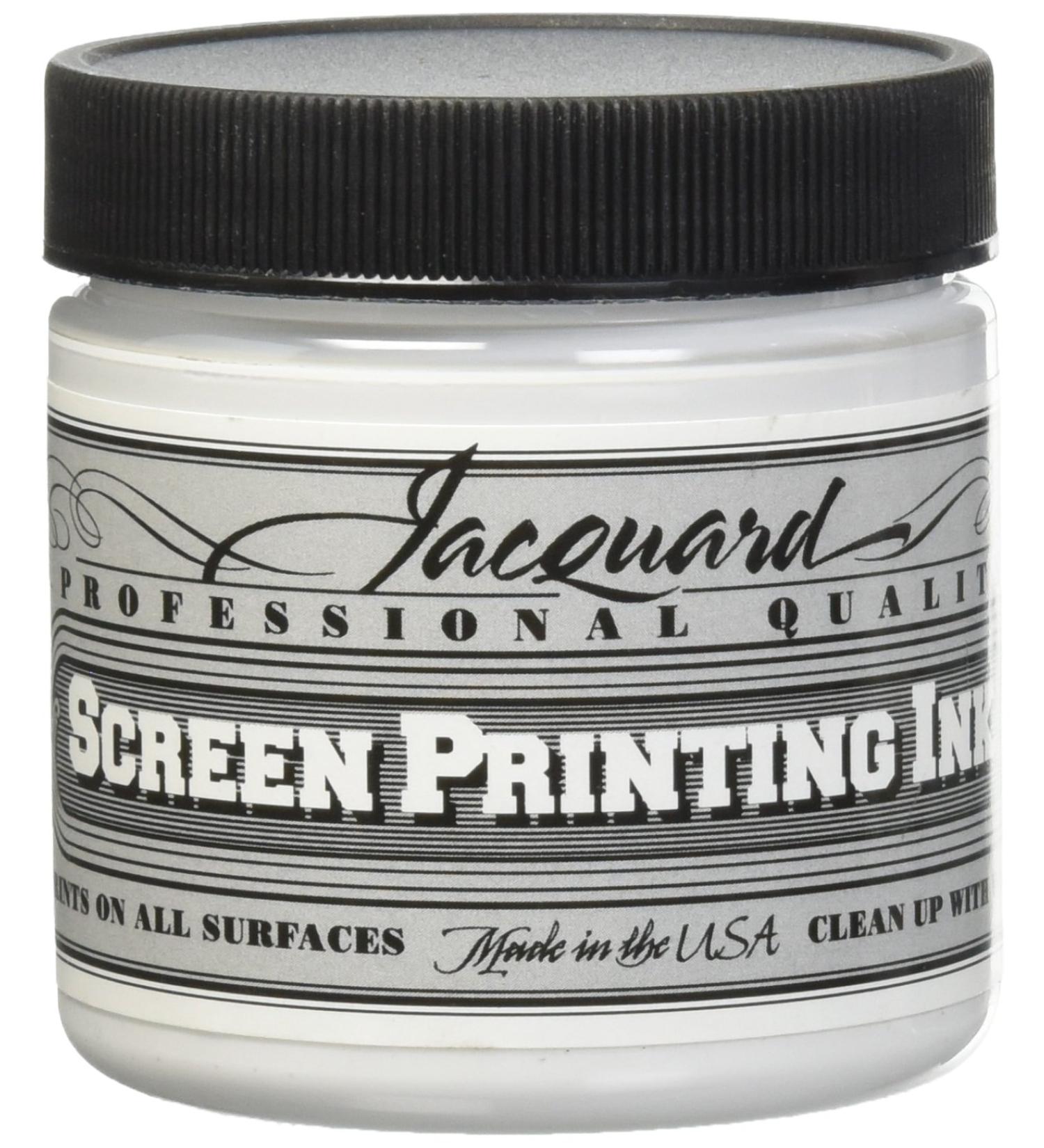 Jacquard Professional Screen Print Ink  Water-Soluable  4oz Jar  Super Opaque White (119)