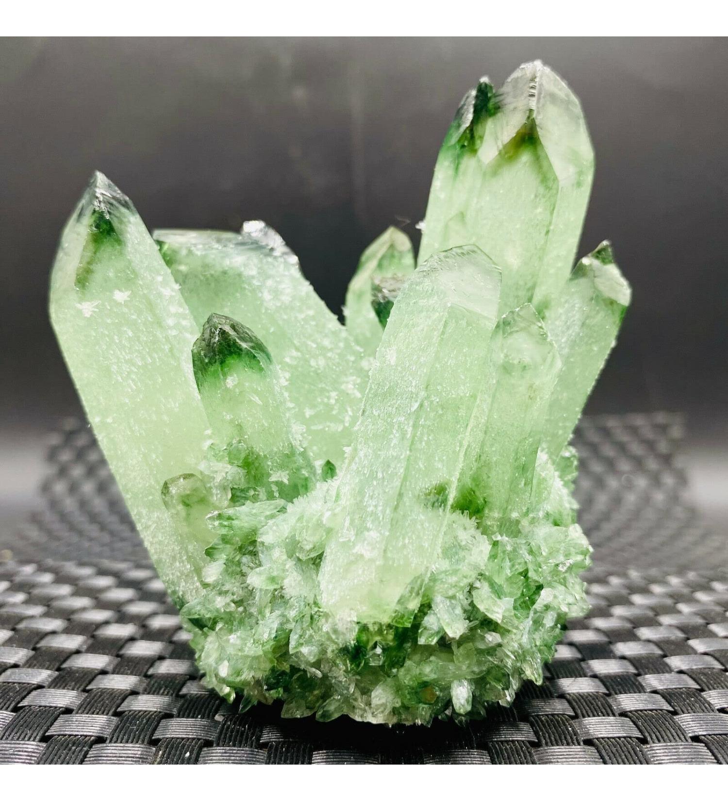 Natural Green Ghost Ghost Quartz Crystal Cluster Rock Suitable for Home HOMEZHOU (Color : 300-350g) - Buy Online on GoSupps.com