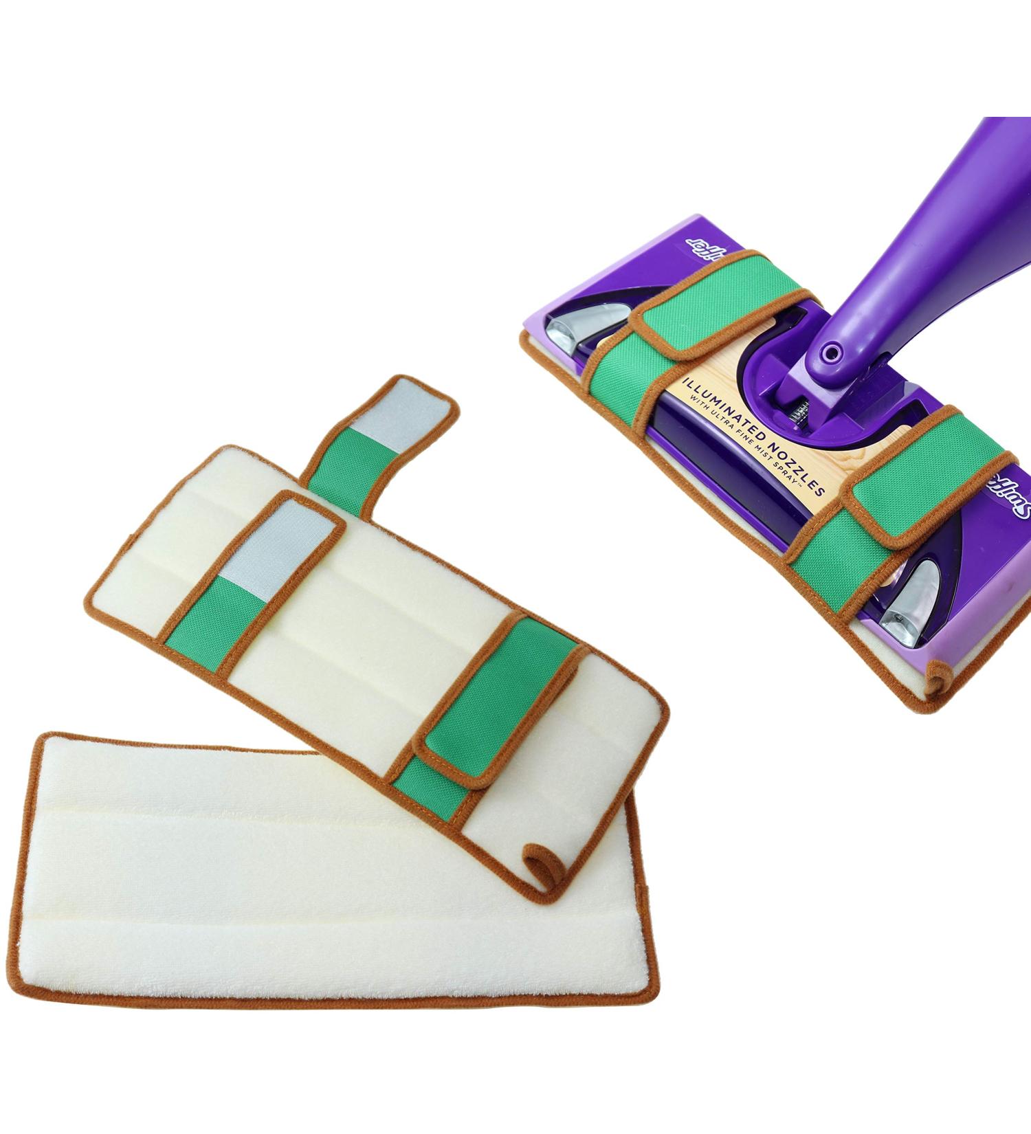 2-Pack Reusable Cotton Terry Cloth Mop Refills for Swiffer Wet Jet - Machine Washable & Ideal for Hardwood Floors - Buy Online on GoSupps.com